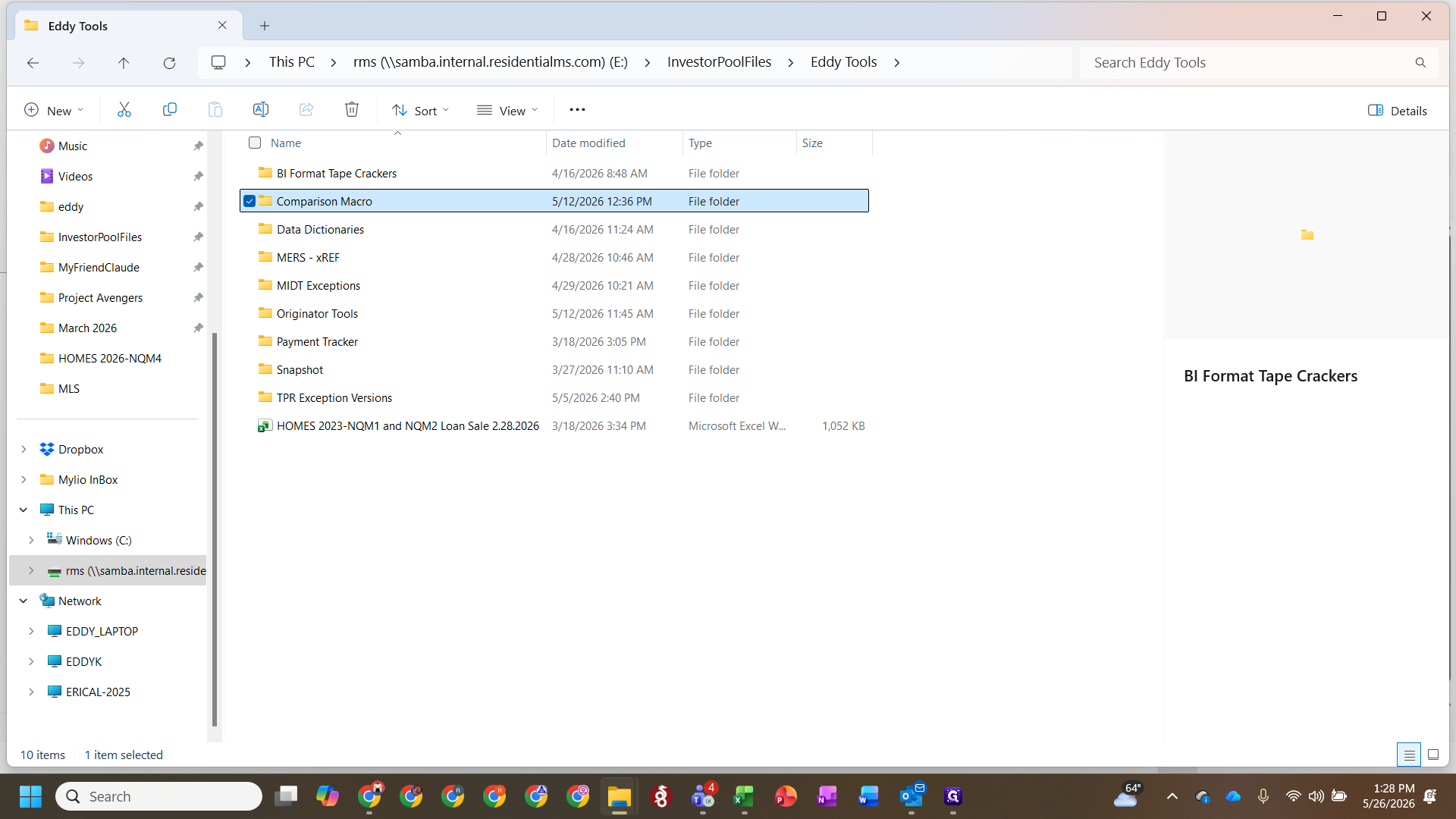Step #17: Navigate back to Eddy Tools and open the Comparison Macro folder.