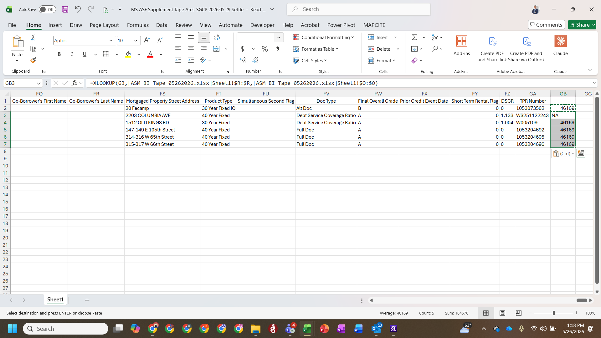 Step #3: Copy the formula results and paste them as values to lock in the matched data.