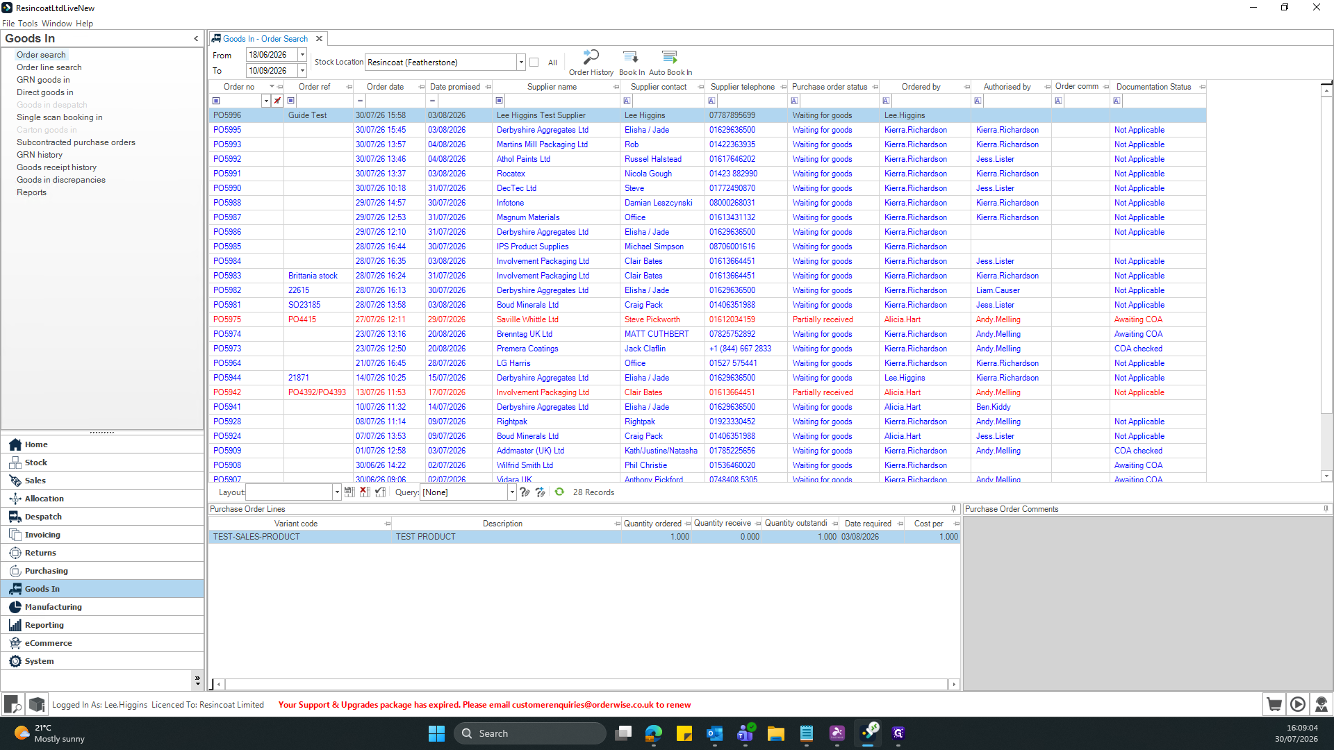 Step #3: Click into the Order Search field.