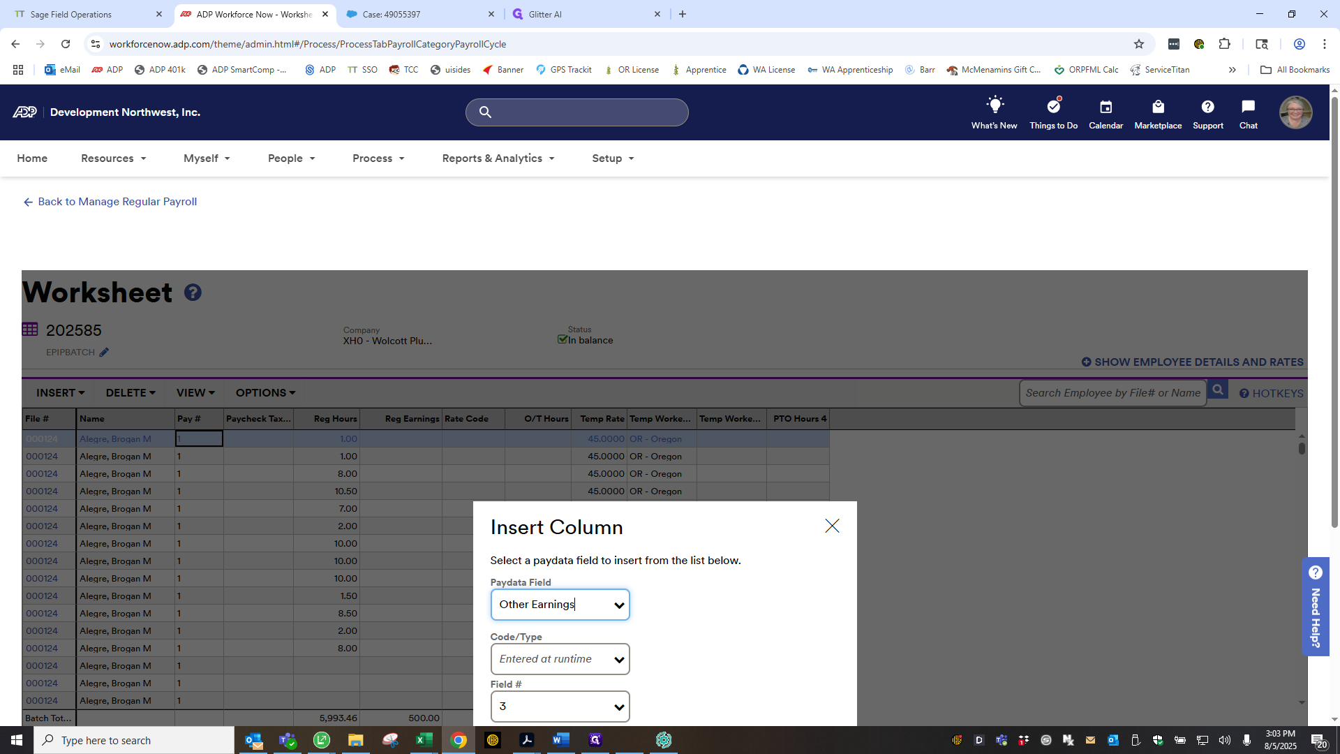 Step #15: Click on "Entered at runtime"