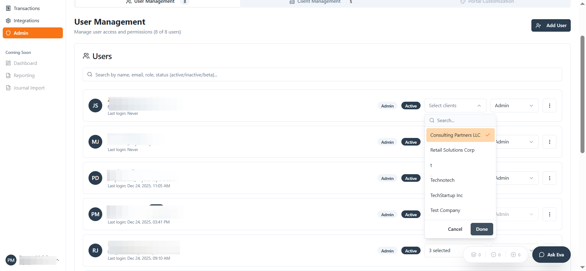 Step #4: Select Client and click on done button