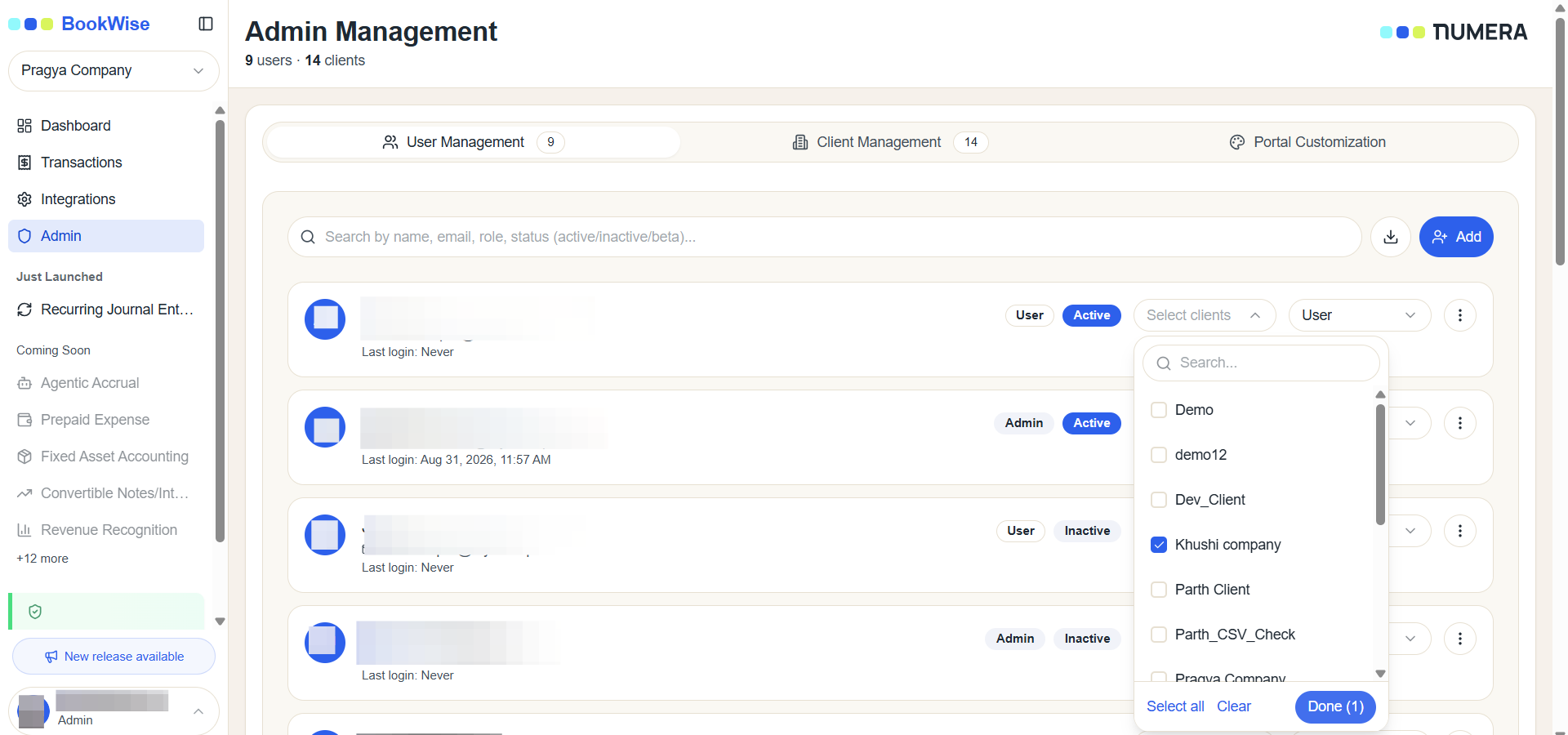 Step #3: Select Client and click on done button