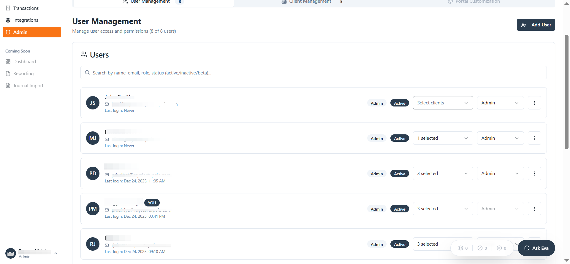 Step #3: Click on the Select Client dropdown buttoClick here