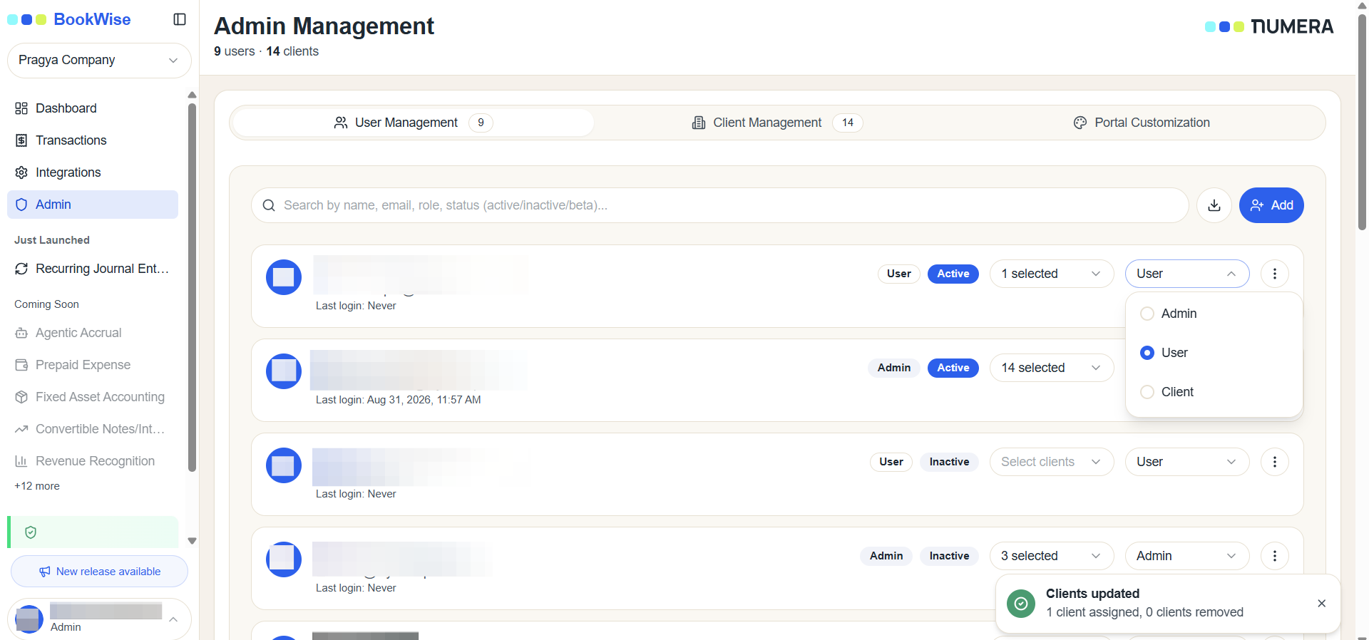 Step #4: When click on Admin dropdown we can change role from here