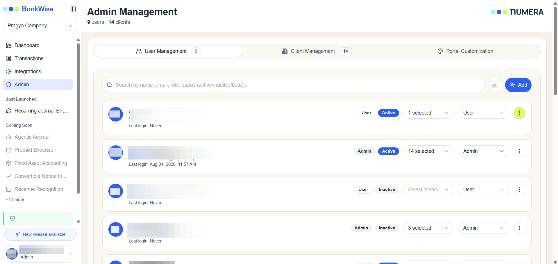 Step #5: Click the three-dot menu to access the option to deactivate the user.