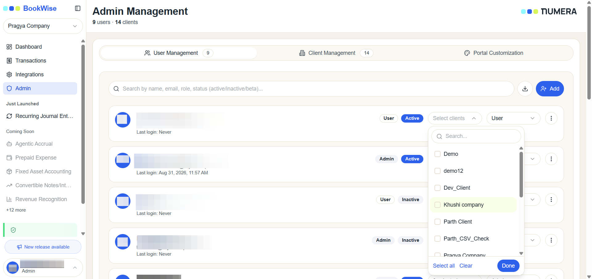 Step #2: Click on the Select Client dropdown buttoClick here