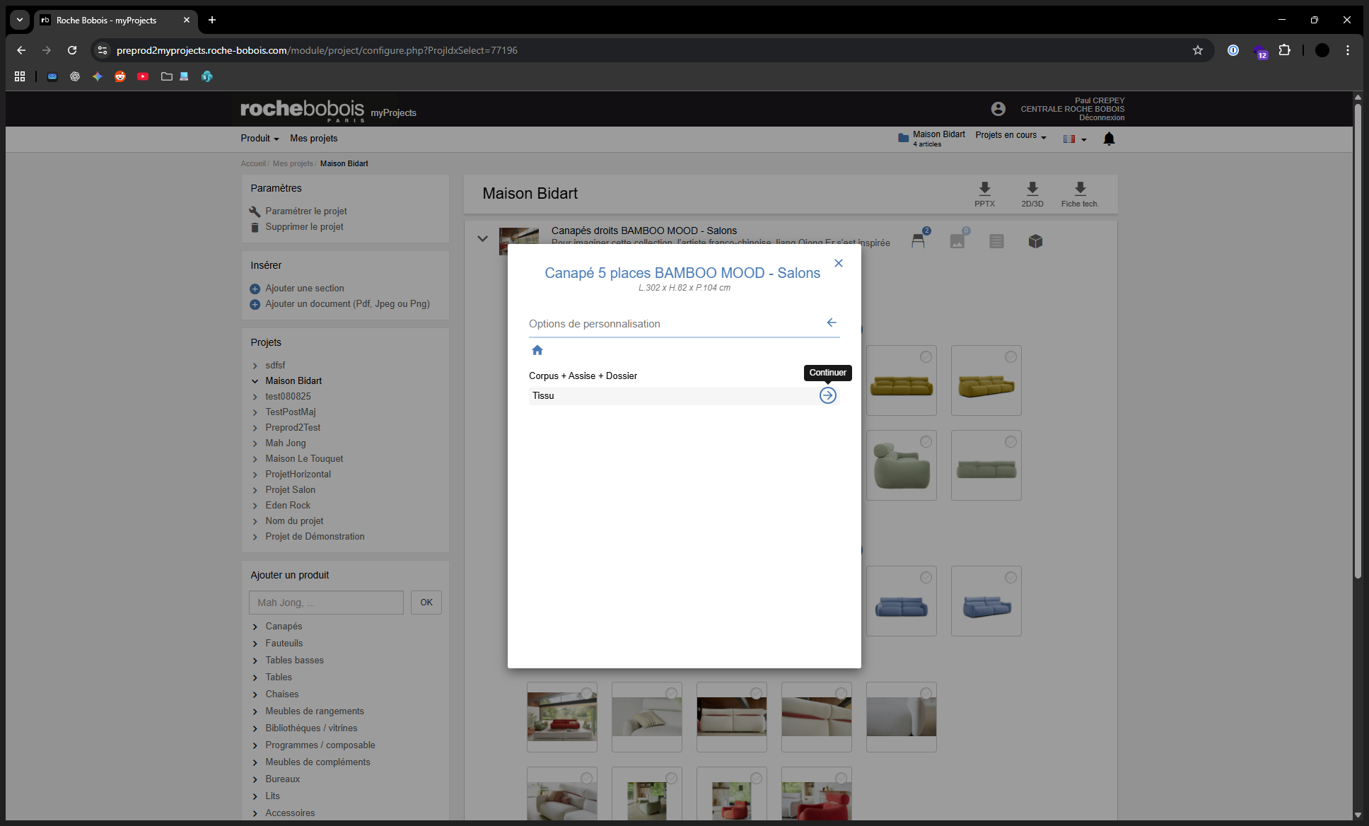 Step #5: Sélectionnez l'option désirée lors de la première étape. Cliquez ensuite sur la flèche pour continuer la personnalisation.
