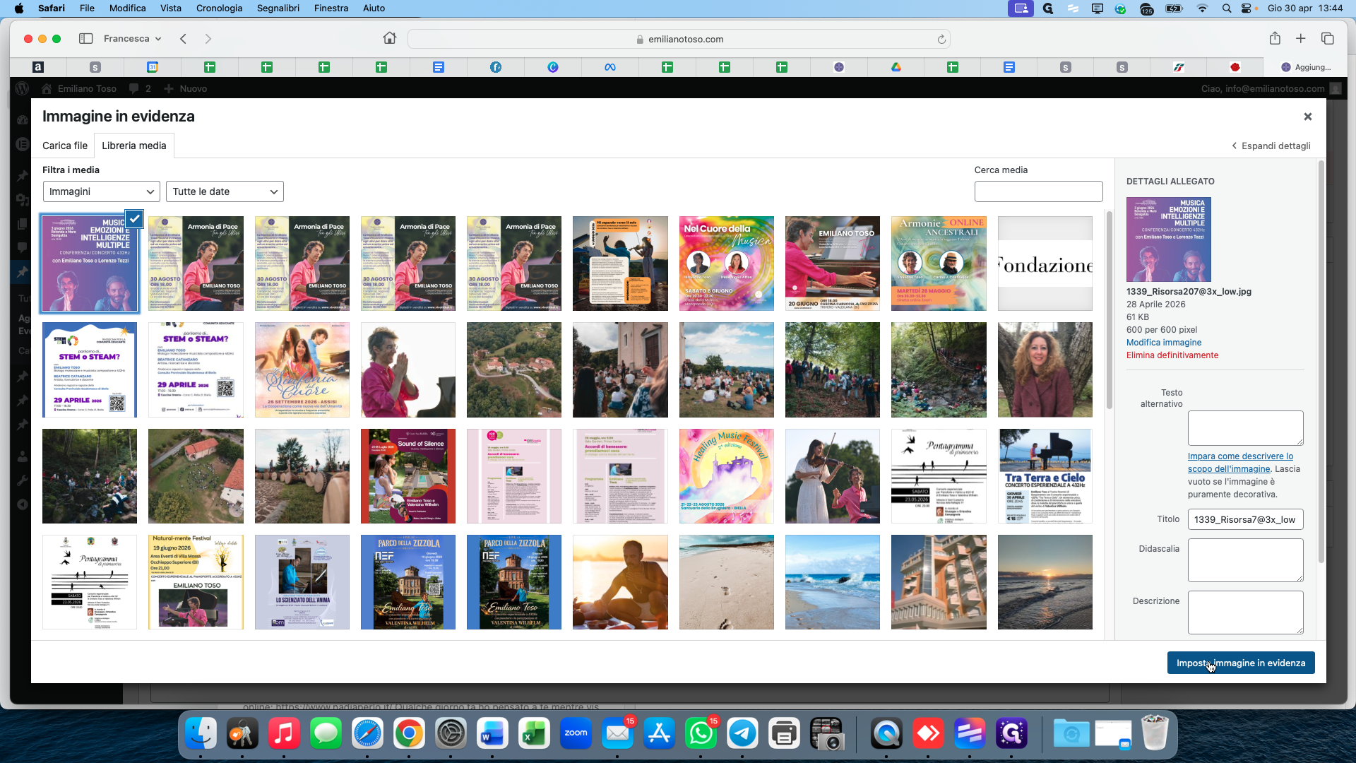 Step #8: Click the Imposta immagine button to confirm.