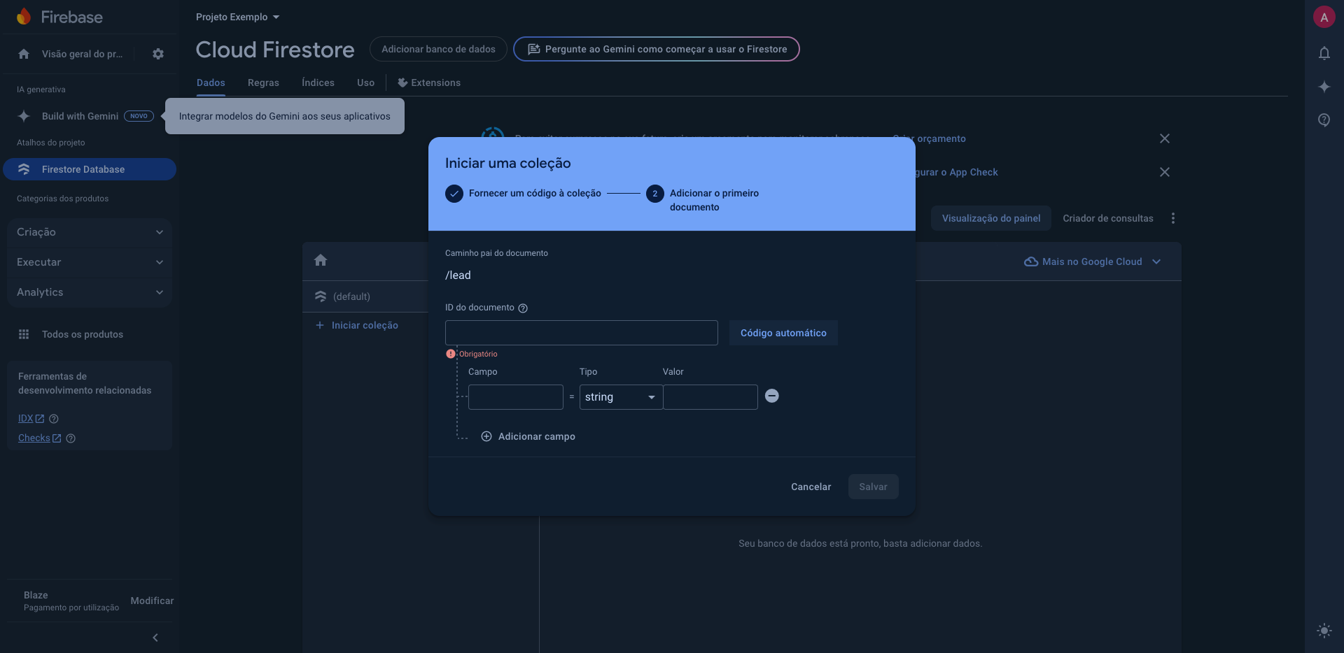 Step #18: Clique em "Código automático"