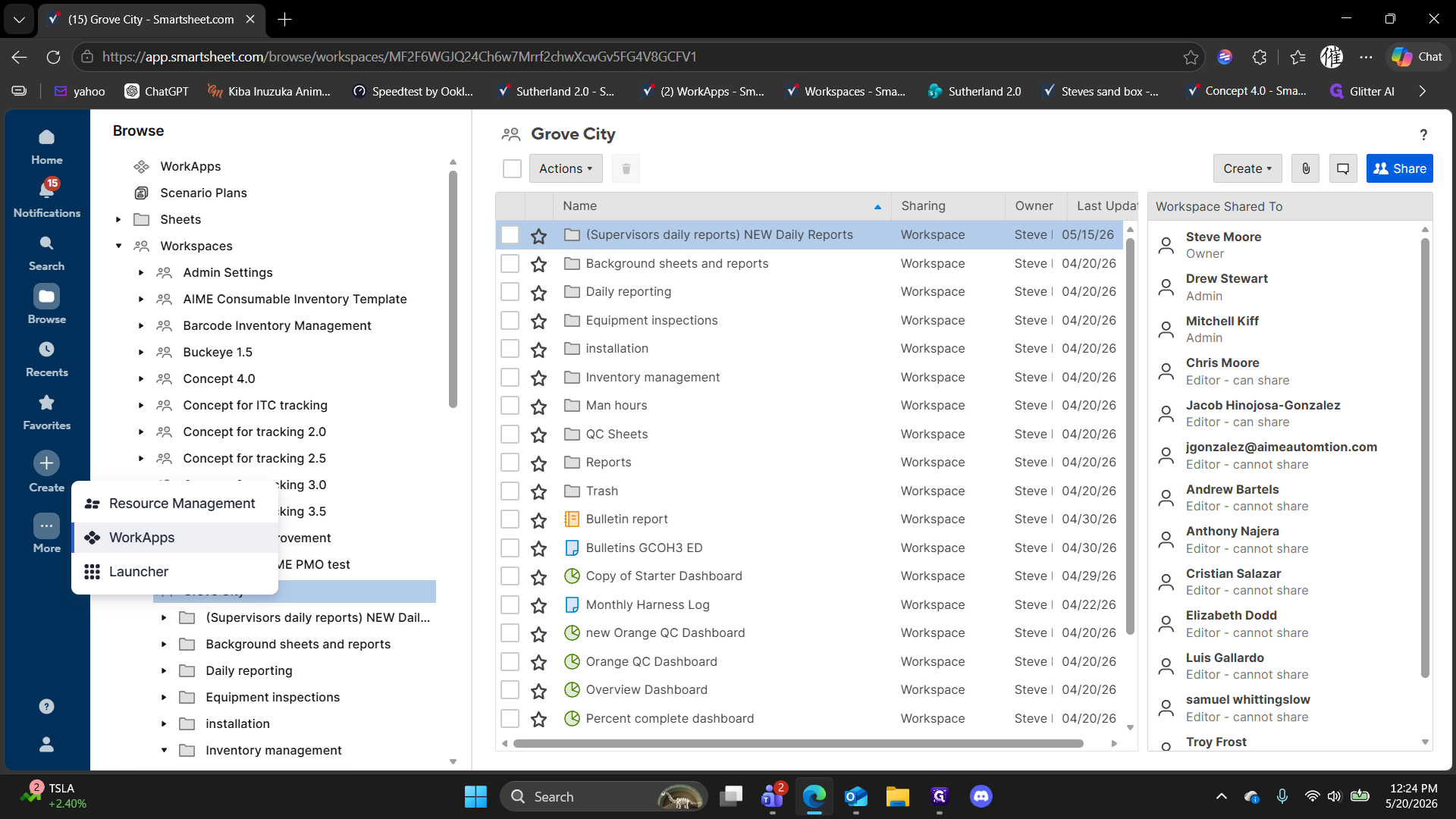 Step #2: Select WorkApps from the menu.