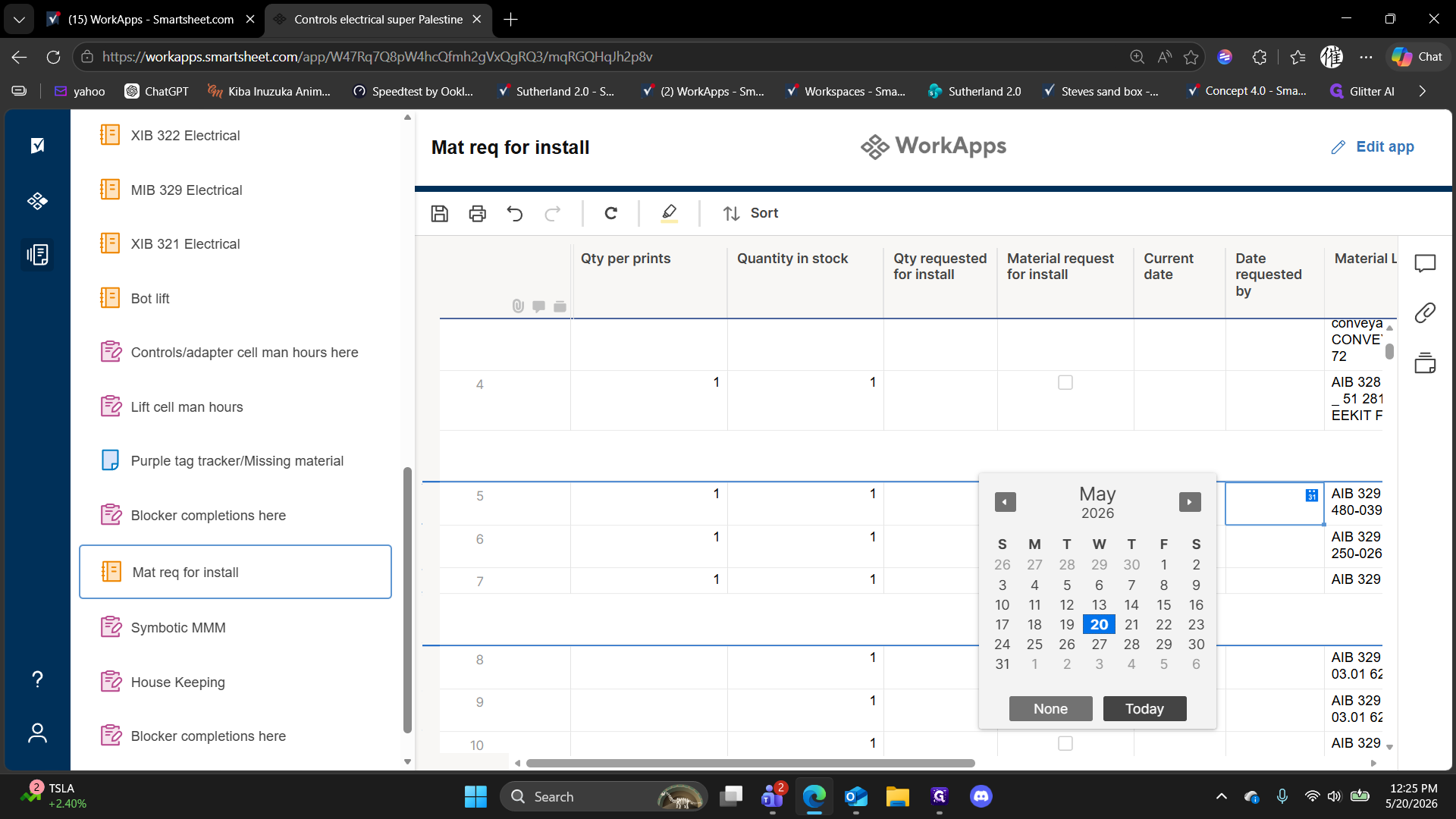 Step #7: Click the calendar icon in the Date requested by column and select your target delivery or pickup date.