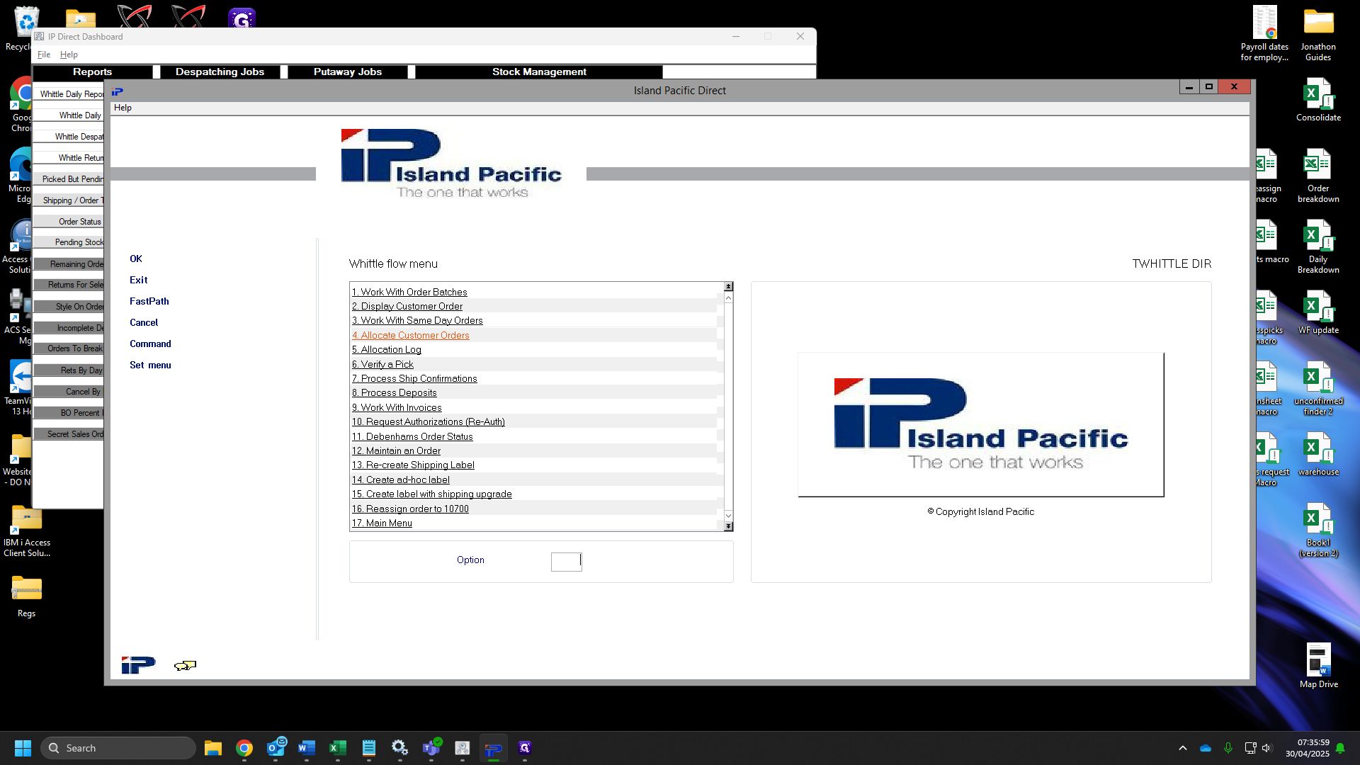 Step #3: Click on 4. "Allocate Customer Orders"
