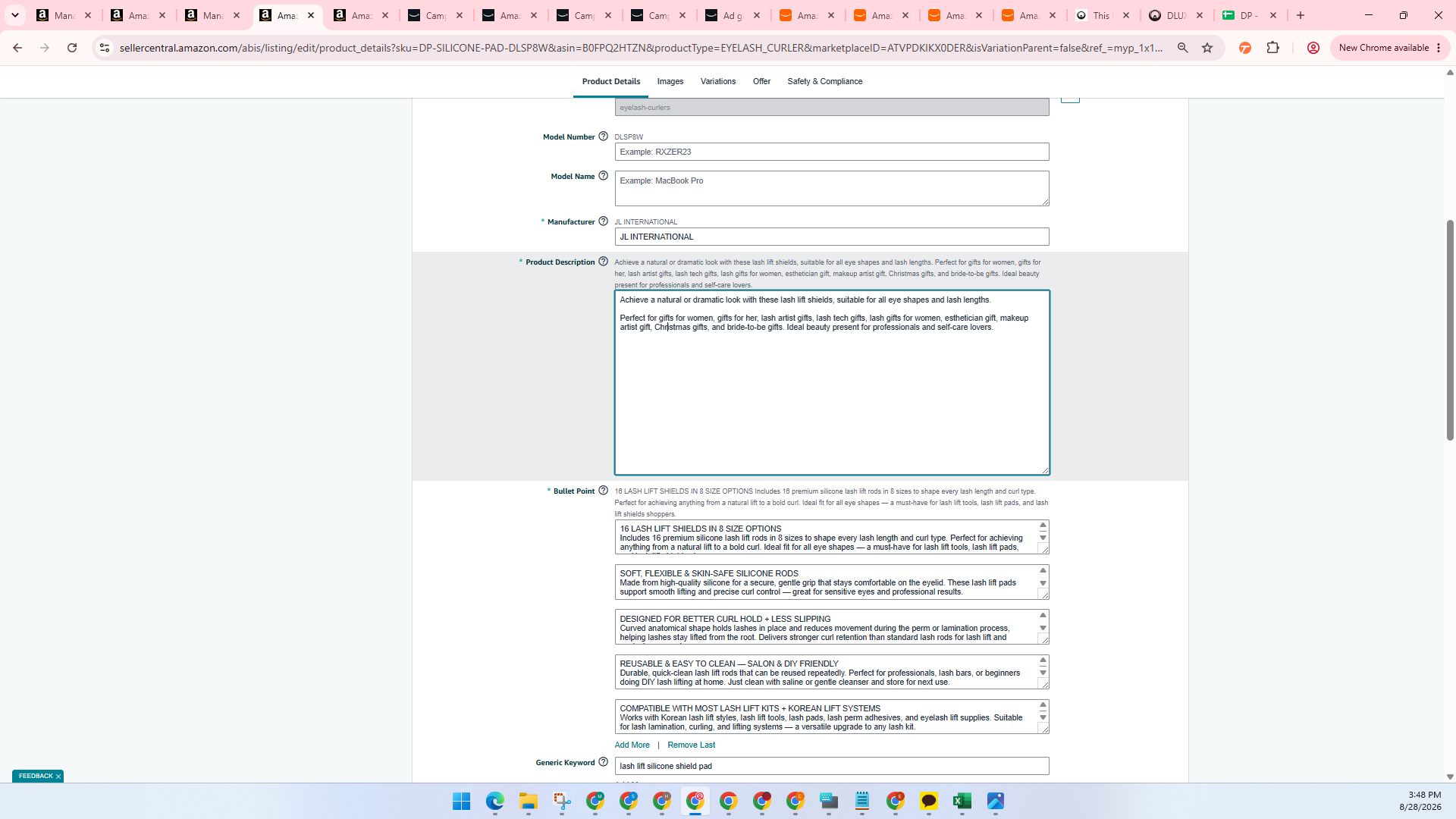 Step #13: Double-click inside the Product Description field to modify the long-form product description.