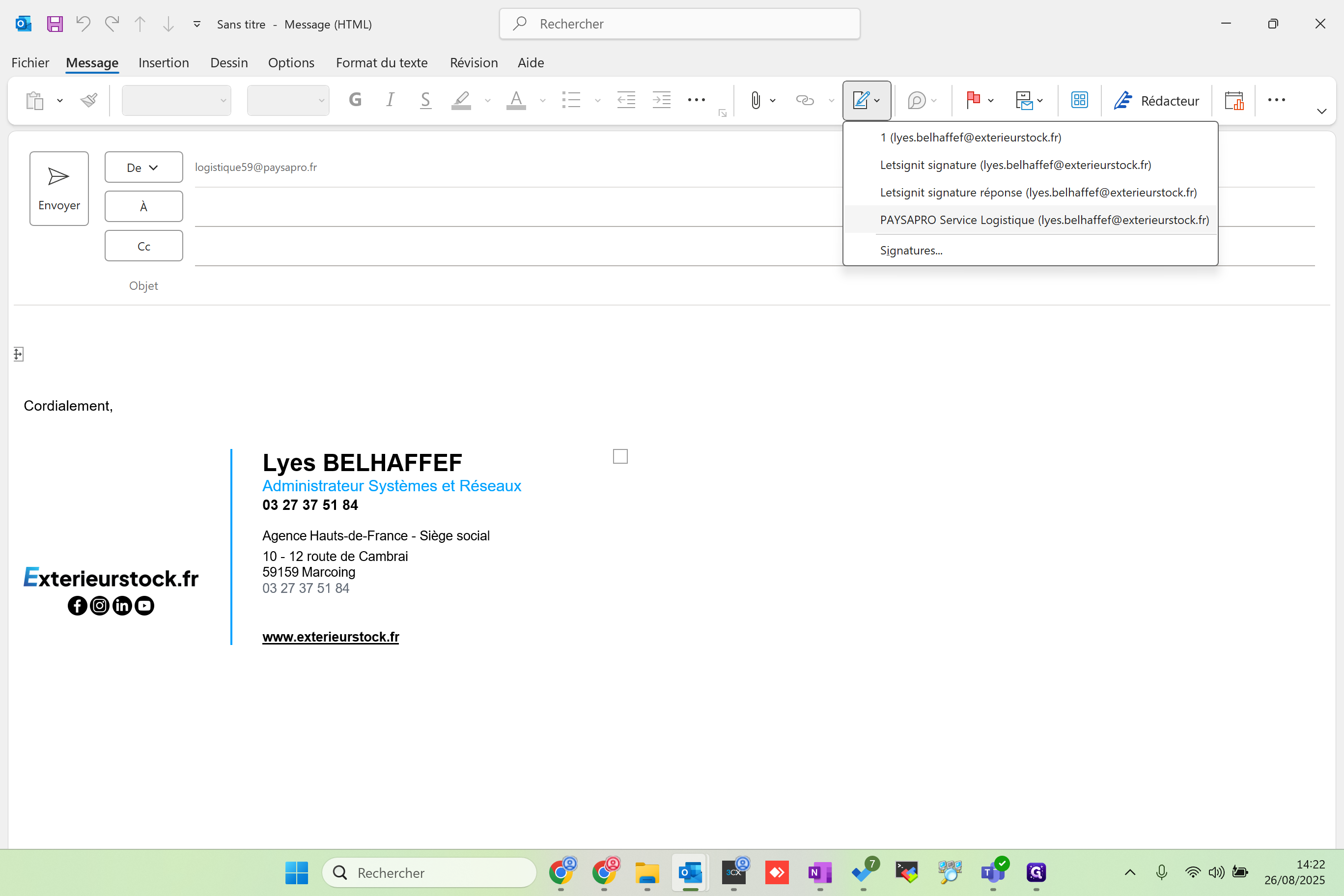 Step #12: Cliquer sur "PAYSAPRO Service Logistique"