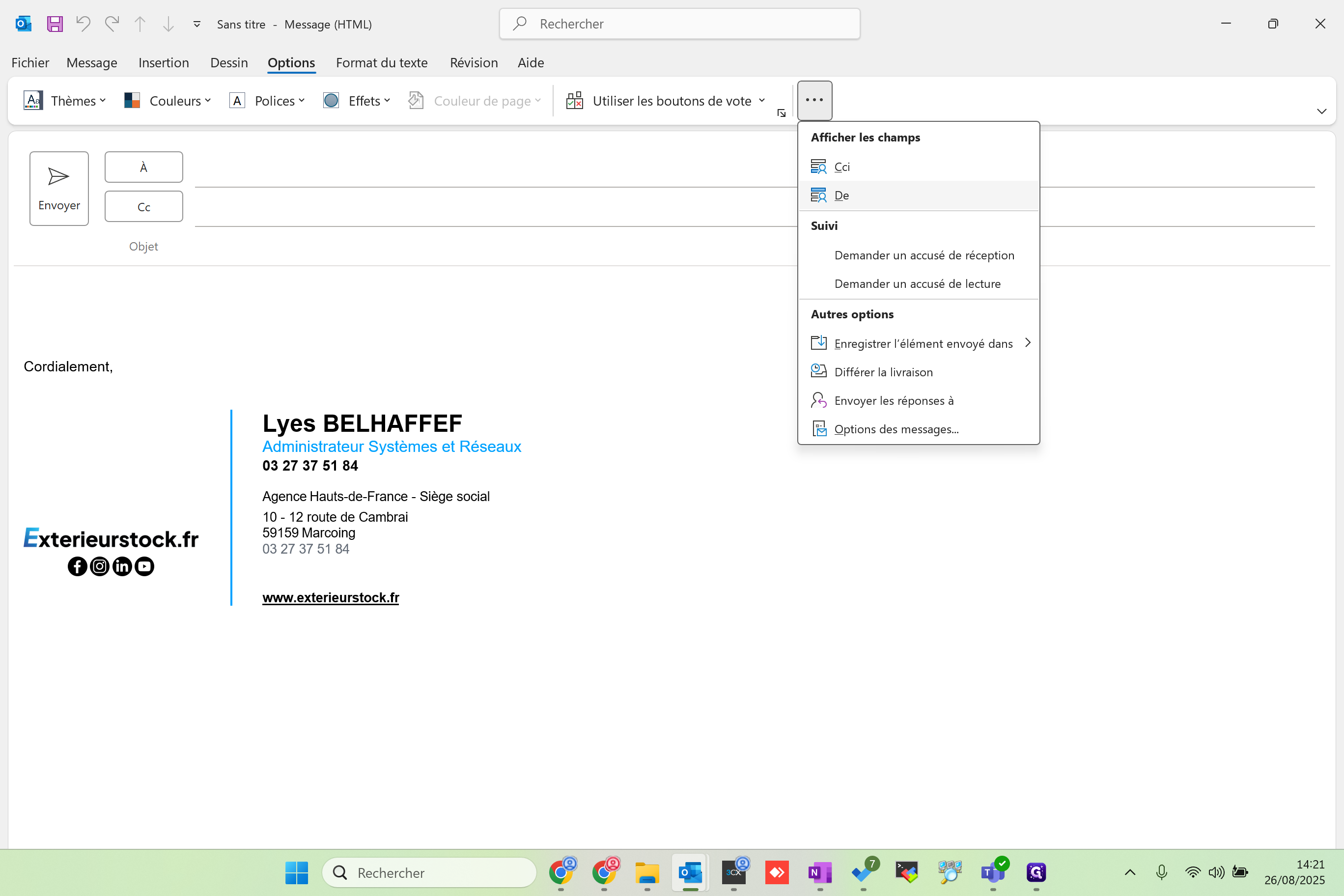 Step #4: Cliquer sur "De" pour activer l'option