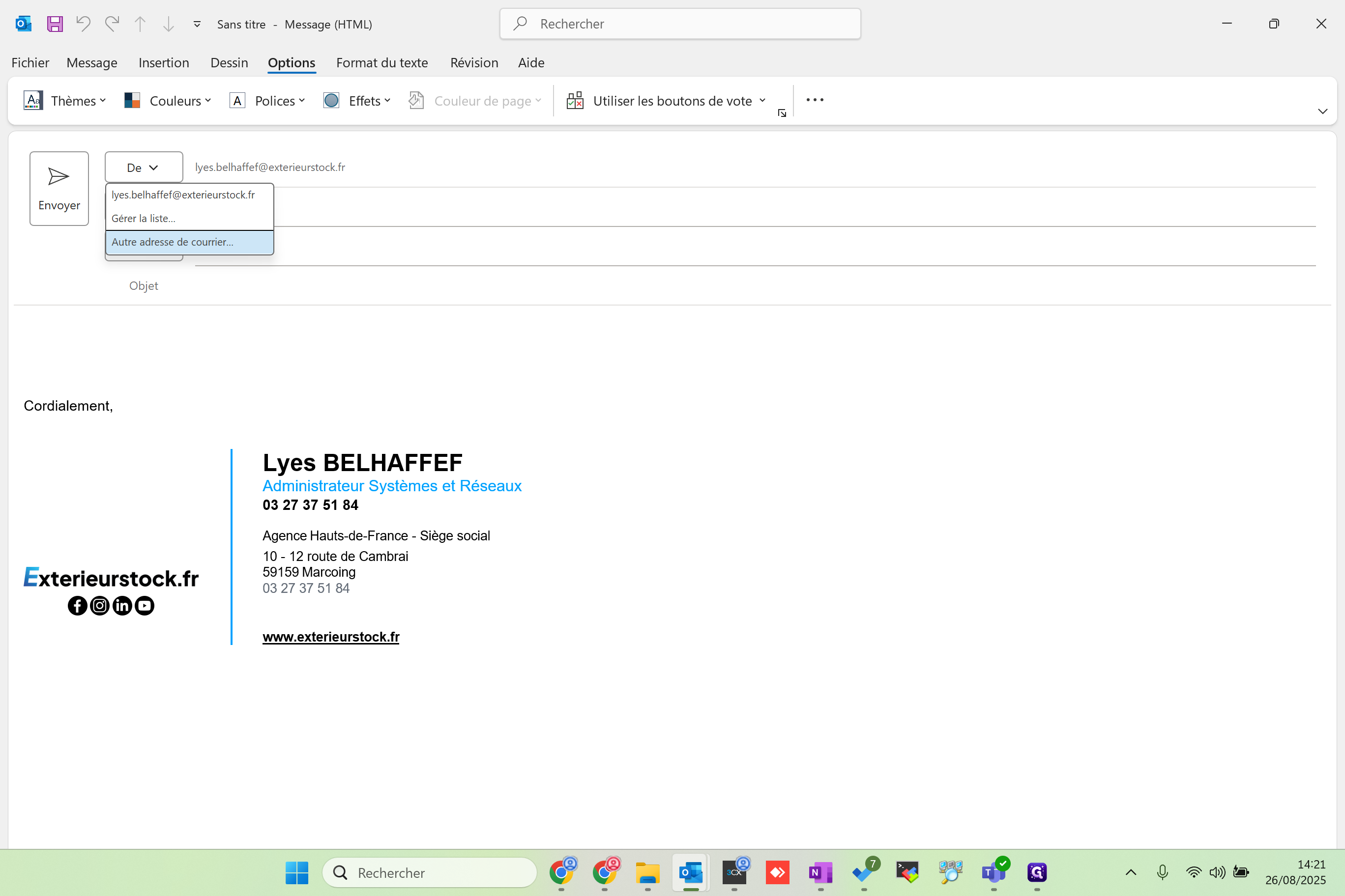 Step #6: Cliquer sur "Autre adresse de courrier" pour ajouter une adresse