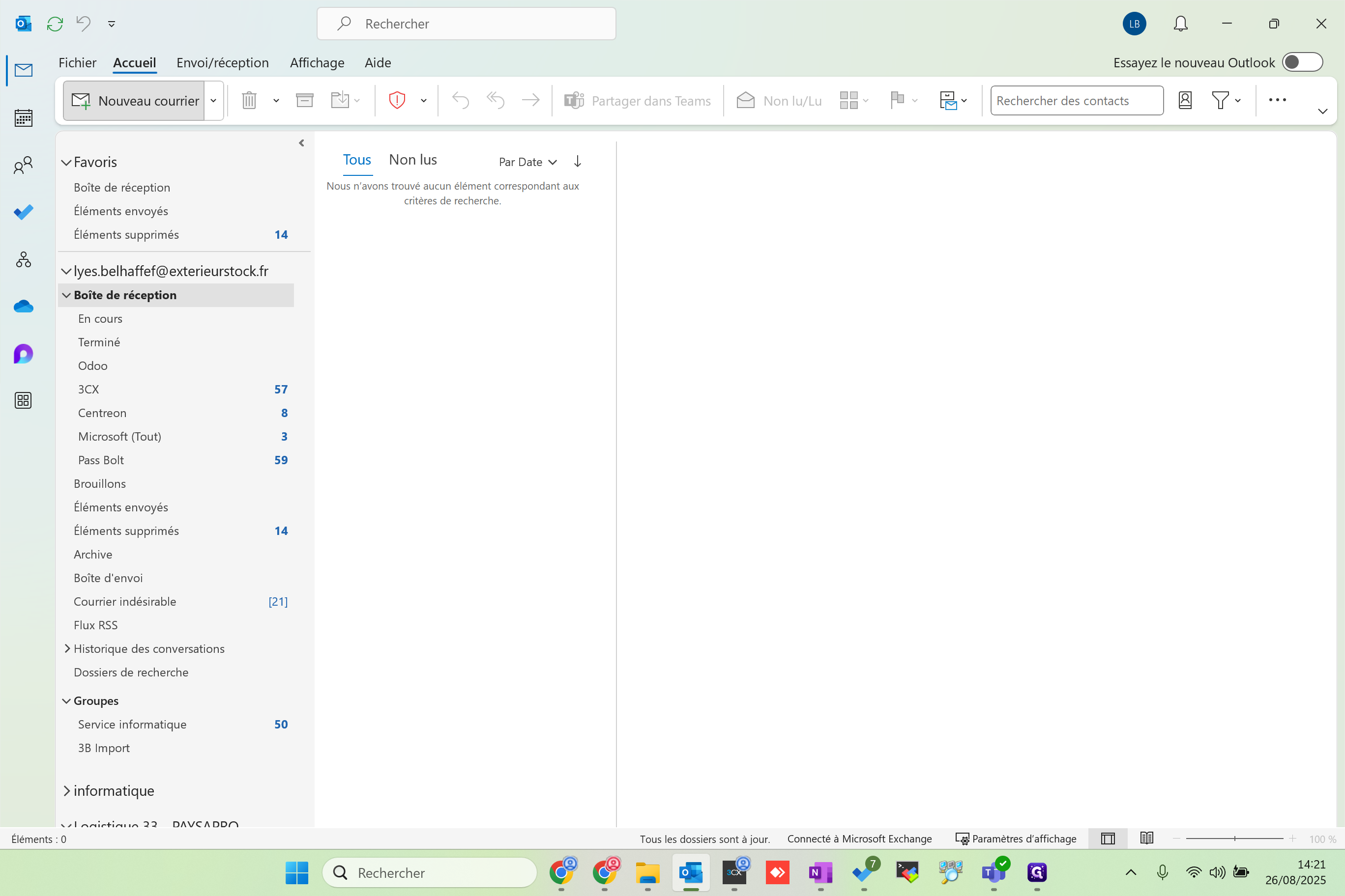 Step #1: Cliquer sur "Nouveau courrier"