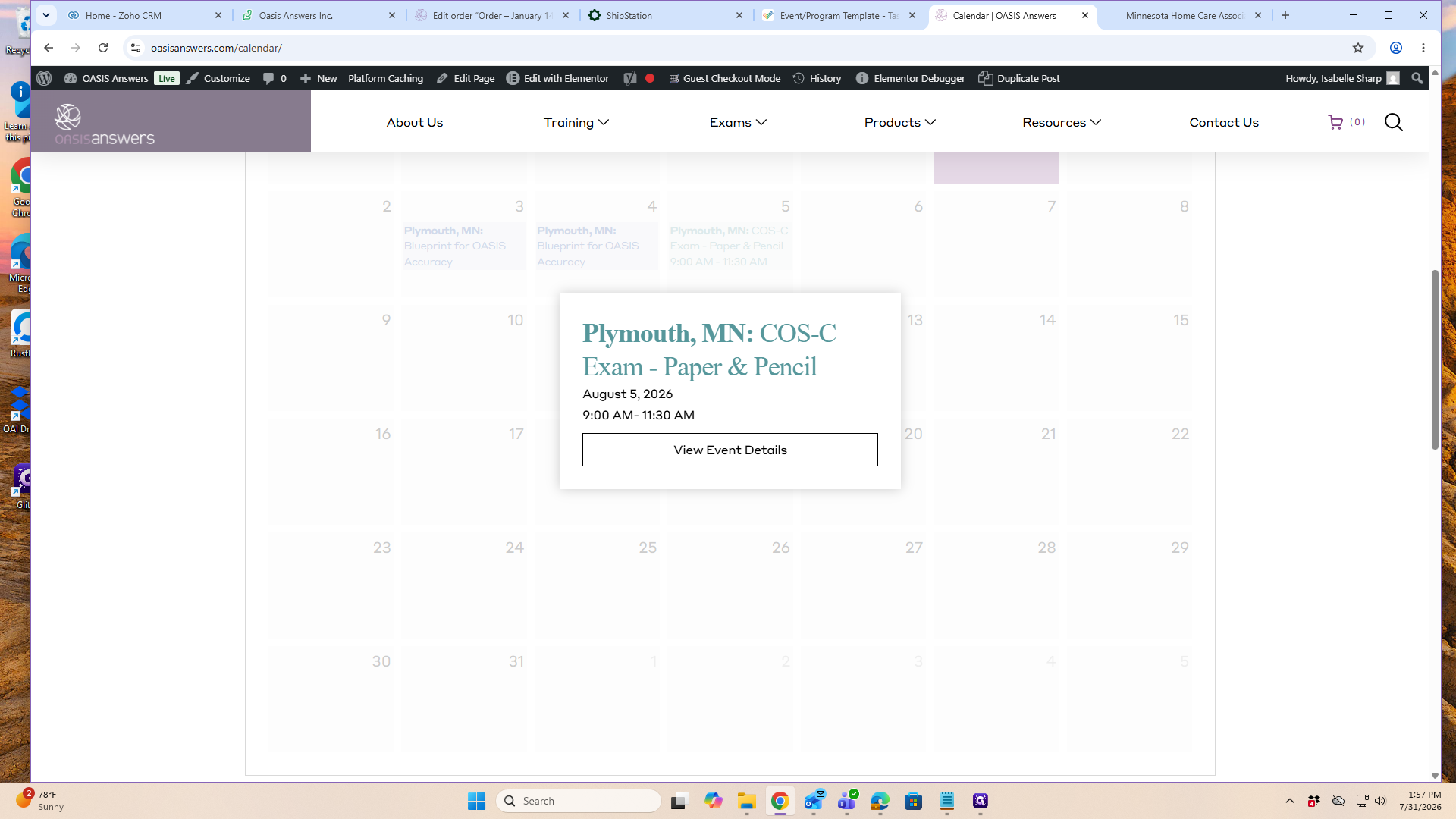 Step #16: Click View Event Details in the pop-up modal.