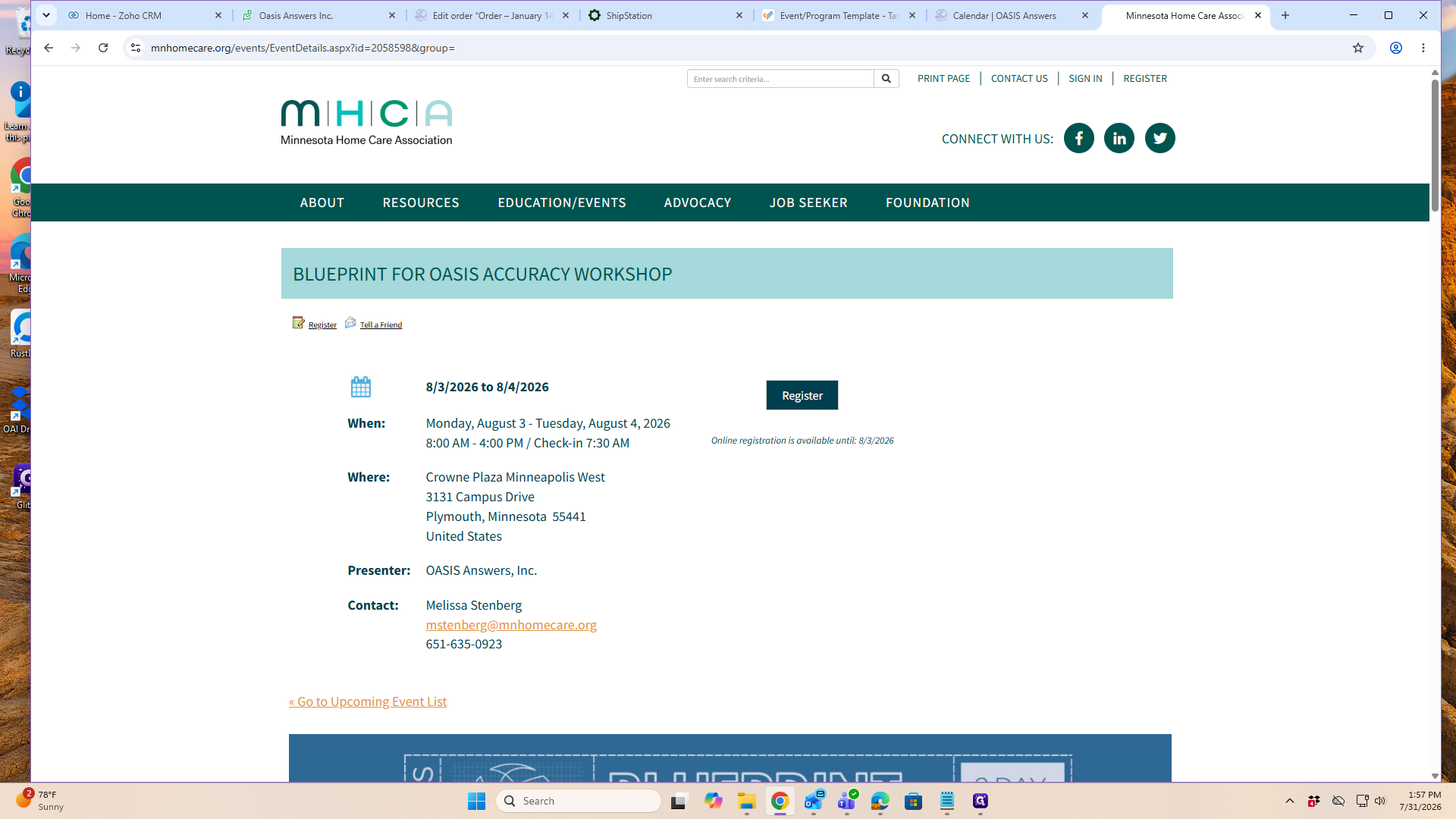 Step #12: Click Register and complete the registration and payment process directly on the sponsor's site.