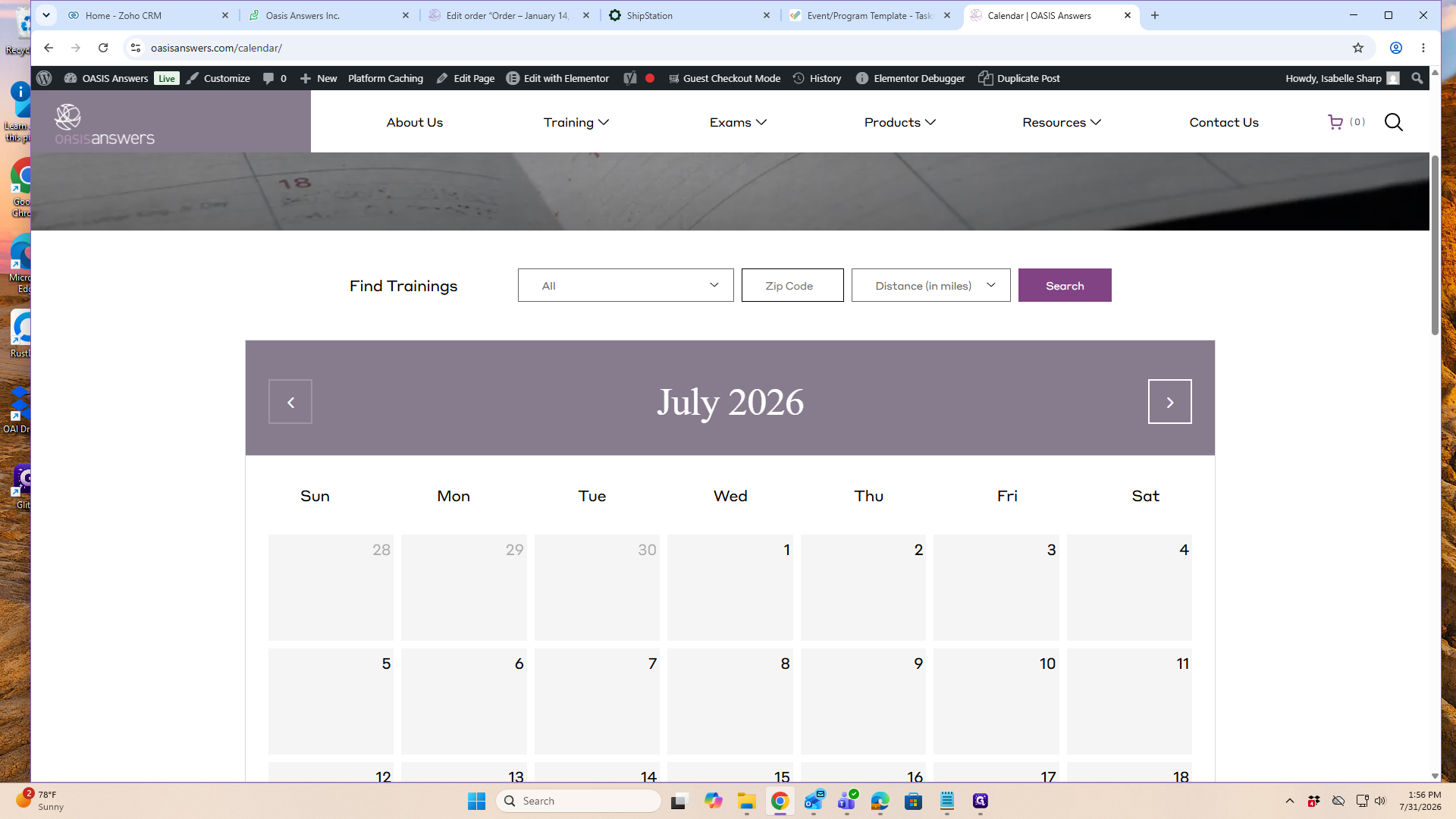 Step #2: Use the search fields in the "Find Trainings" section to locate events near your zip code.