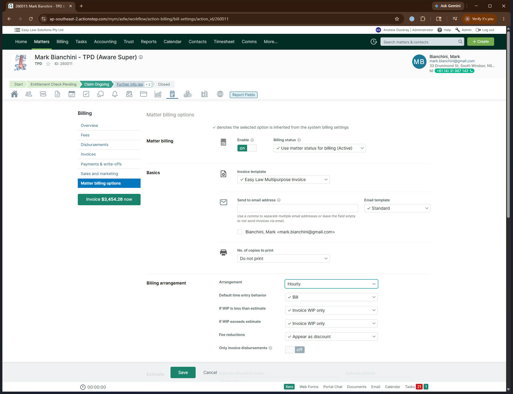Step #3: Locate the Billing arrangement section and change the default setting to Fixed fee.
