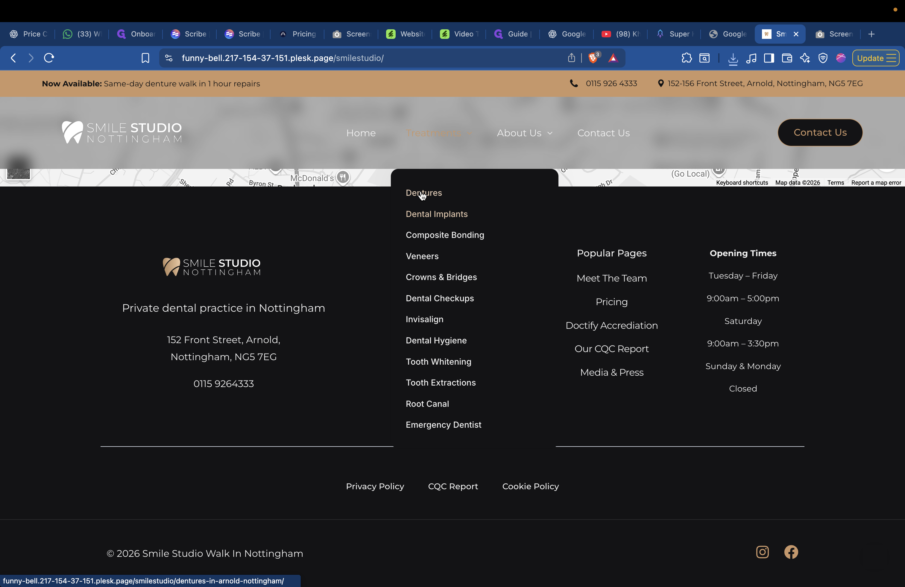 Step #8: Click on "Dentures"