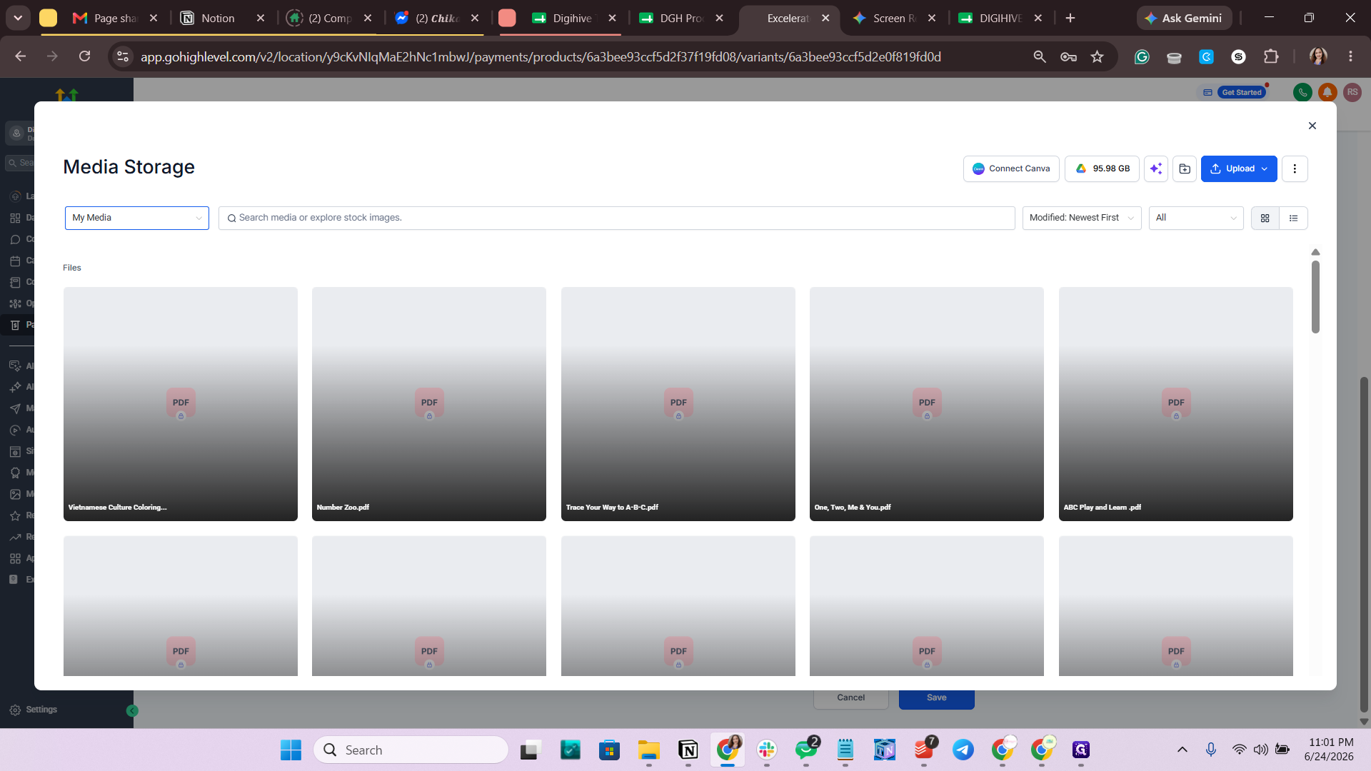 Step #17: Click Upload to add new files.