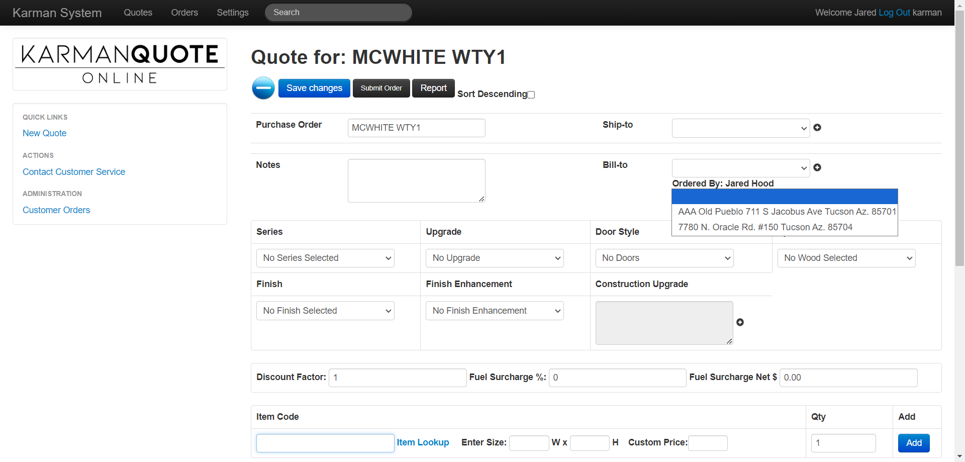Step #5: Click the appropriate "Ship-to" address