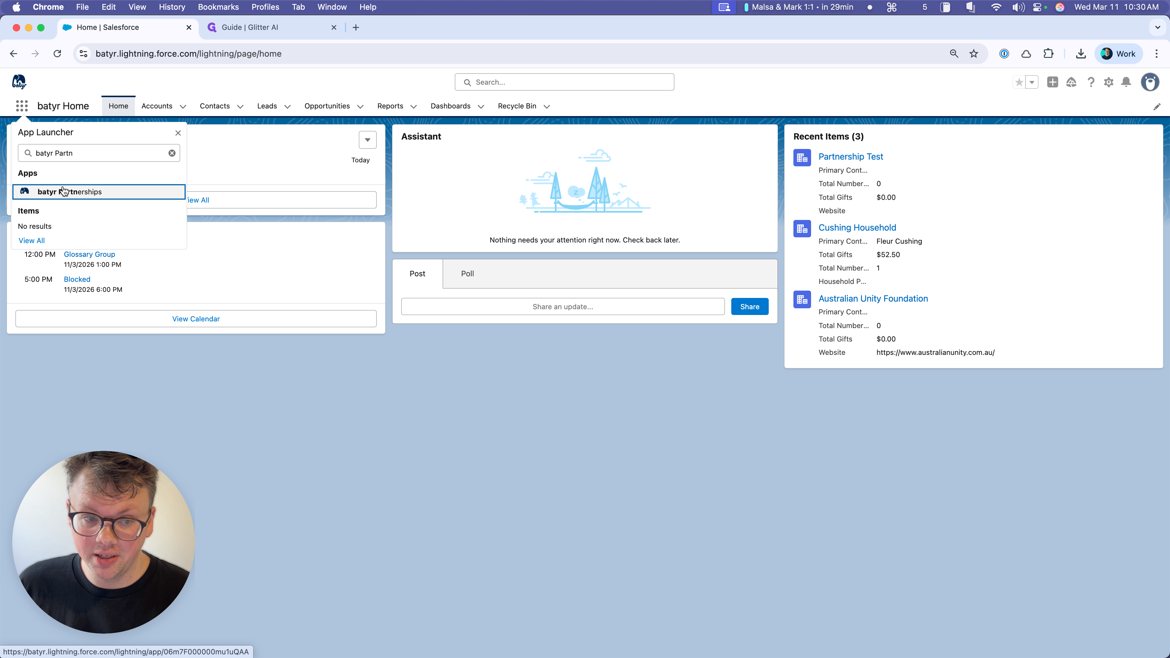 Step #4: Click on "batyr Partnerships" in the App Launcher Results