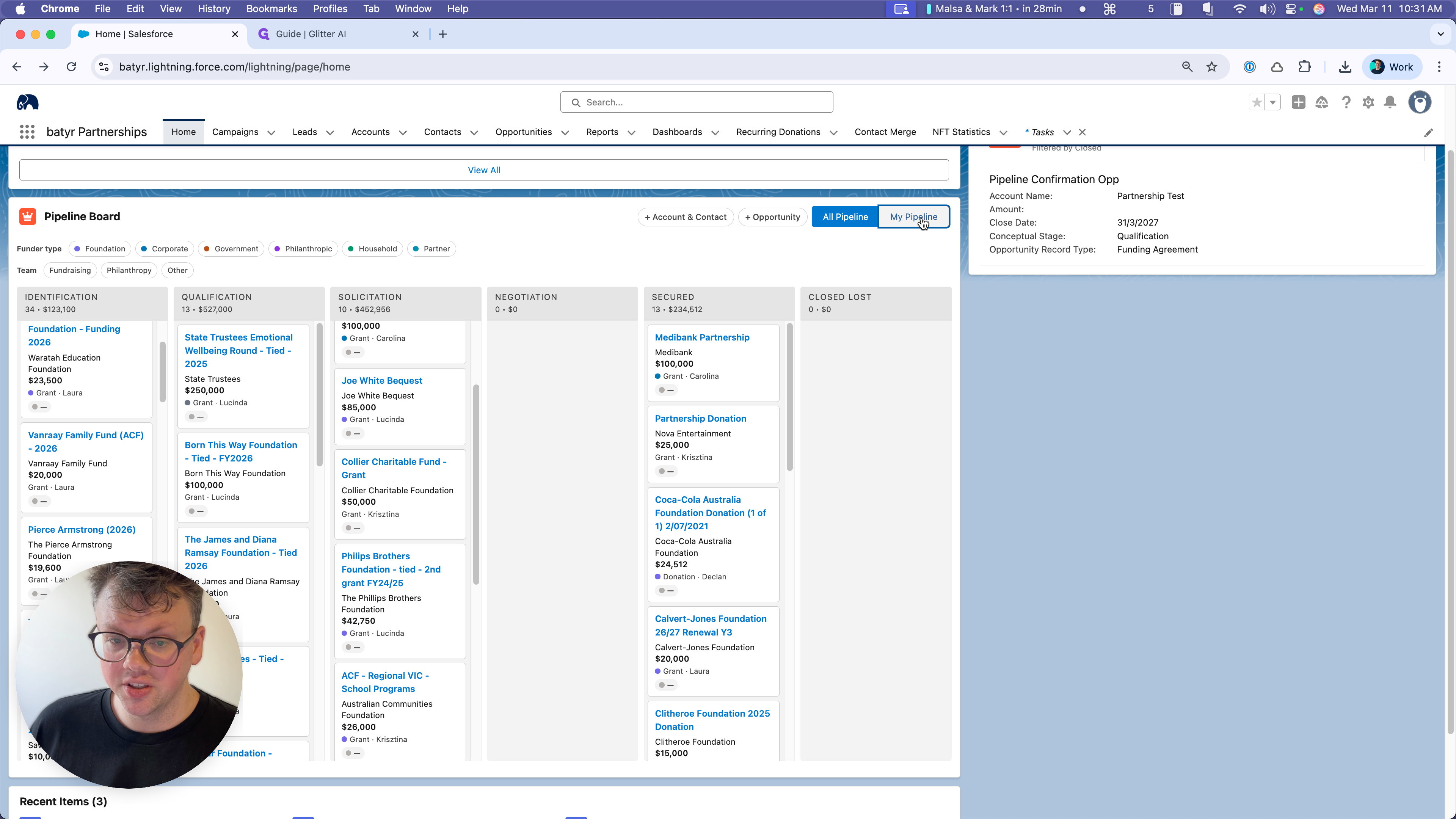 Step #9: Click on "My Pipeline" to filter the opportunities to only the ones you've been assigned