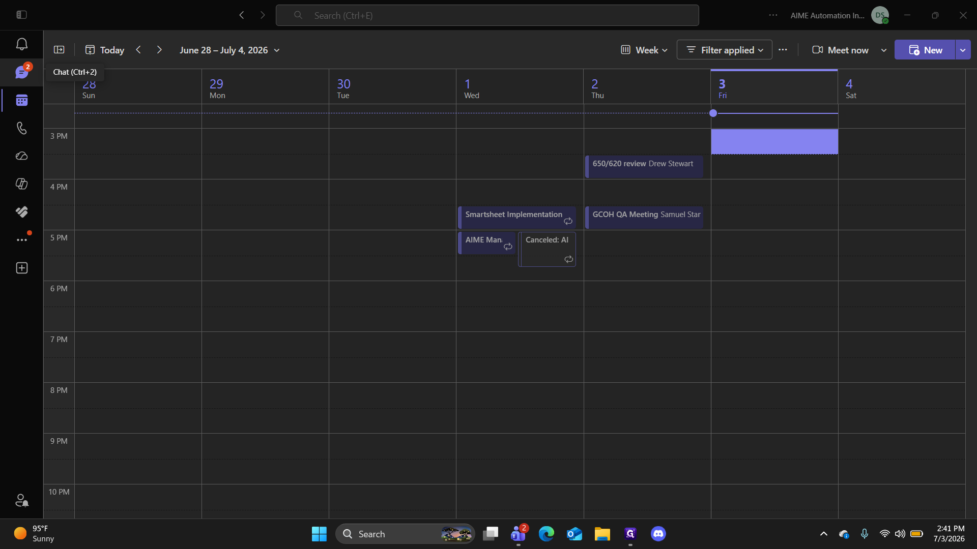 Step #1: Click the Chat icon in the left-hand navigation sidebar.