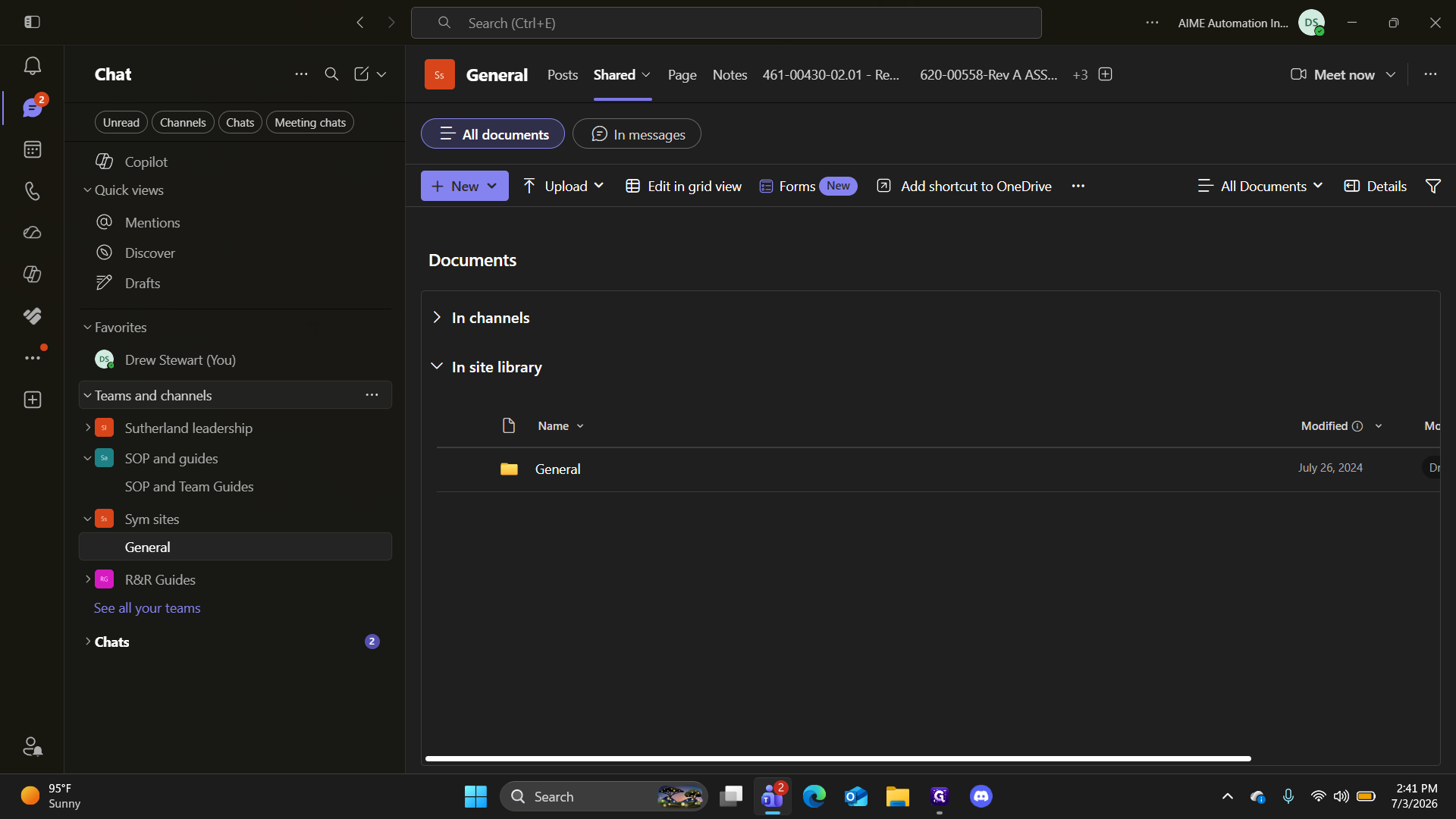 Step #2: Expand the Teams and channels dropdown if it is not already open.