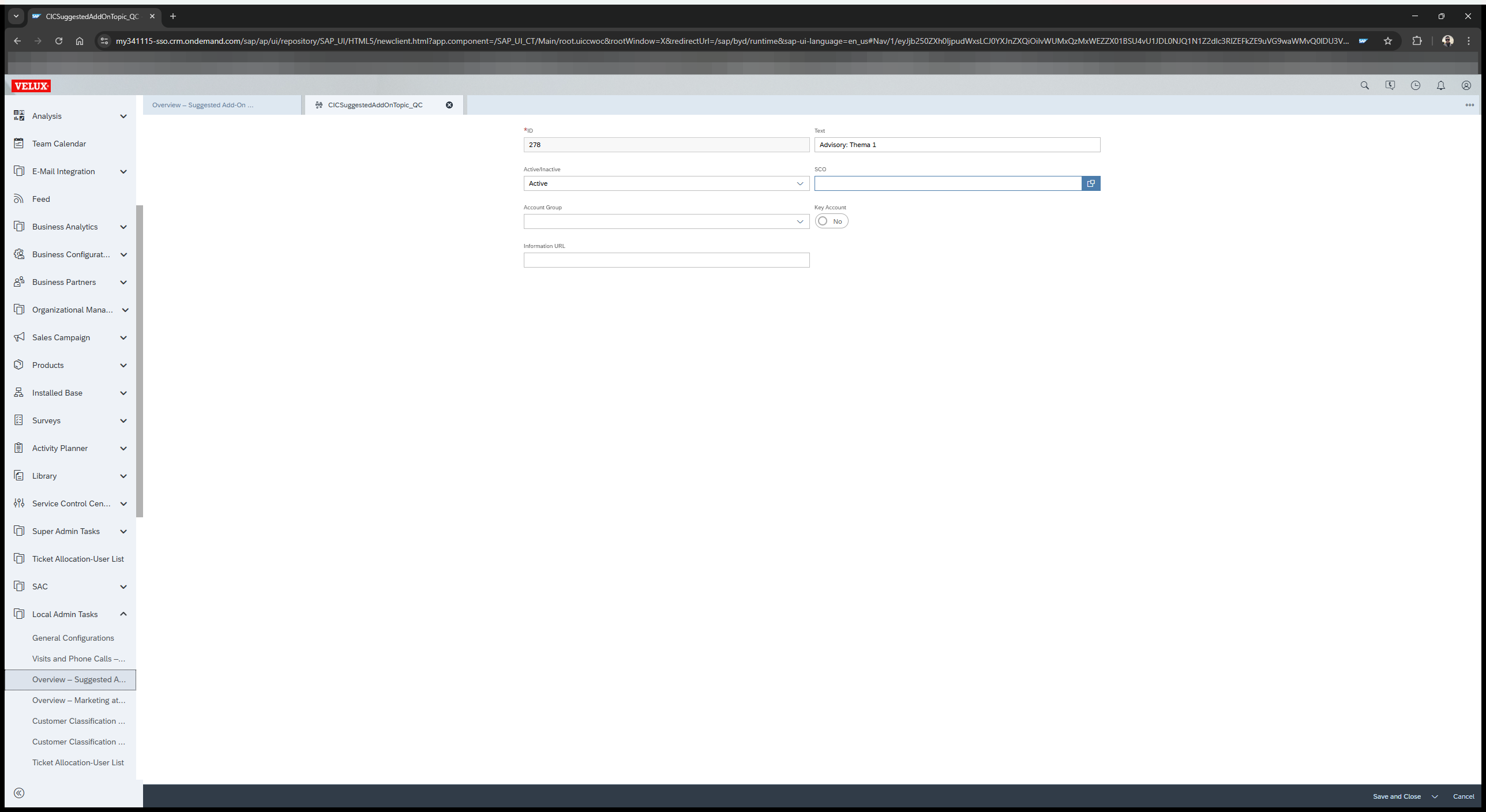 Step #7: Open Variant MEnu