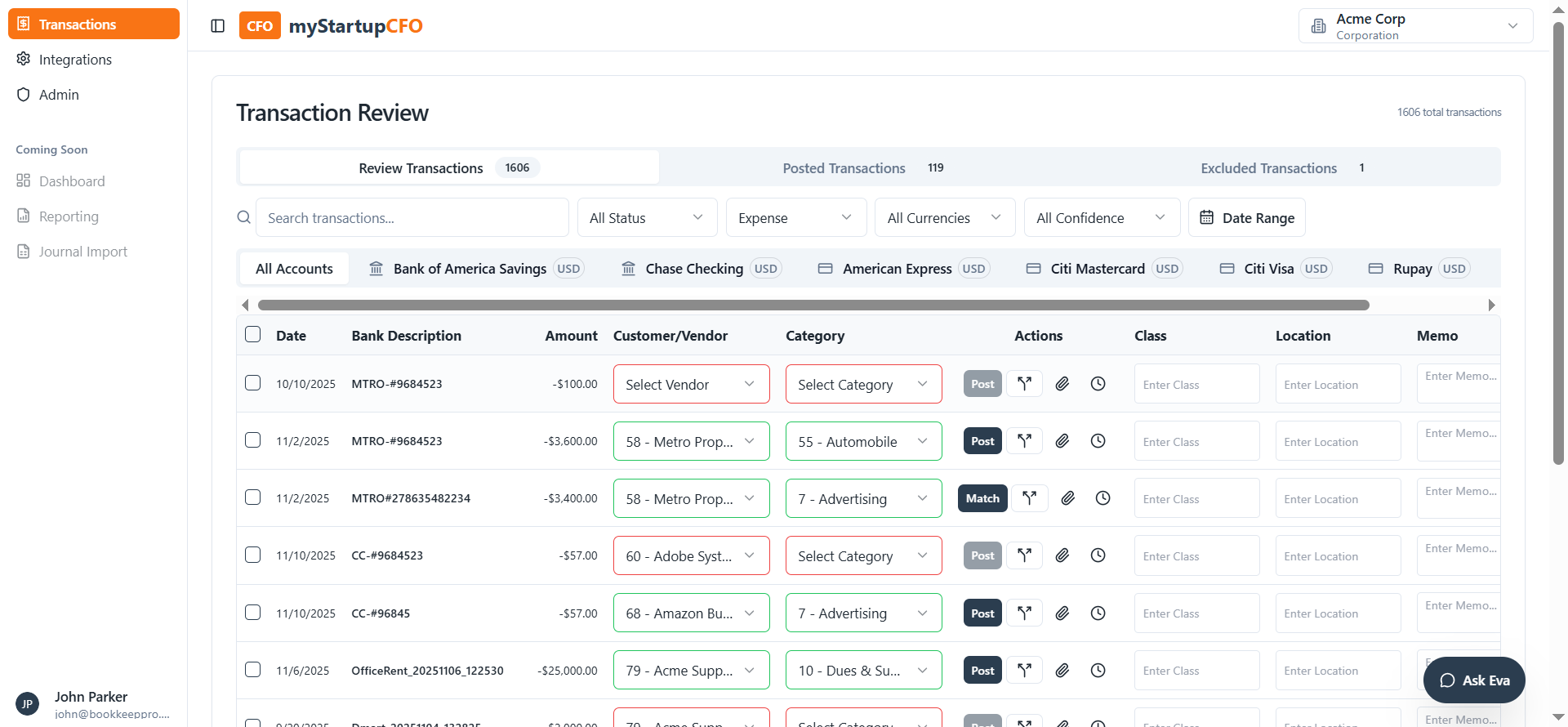 Step #4: Select Expenses to display only the Expense-type transactions.