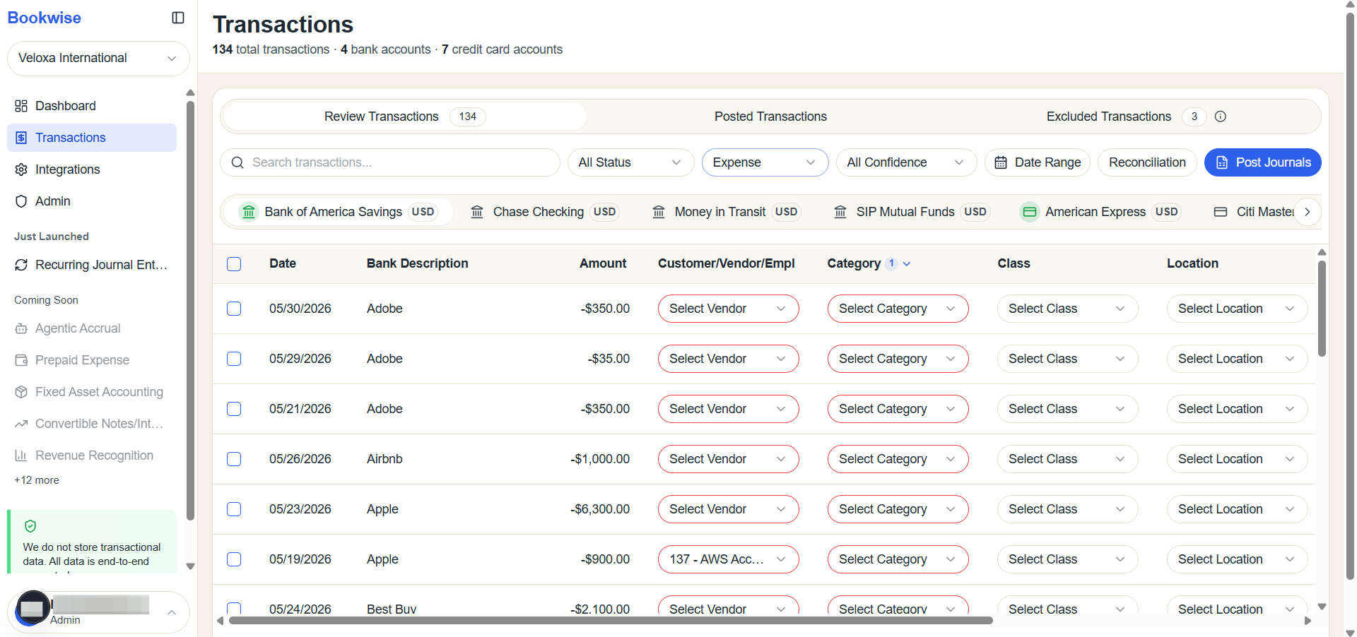 Step #3: Select Expenses to display only the Expense-type transactions.