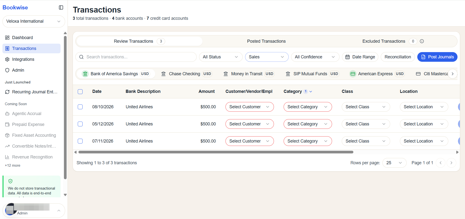 Step #2: Select Sales to display only the Sales-type transactions.