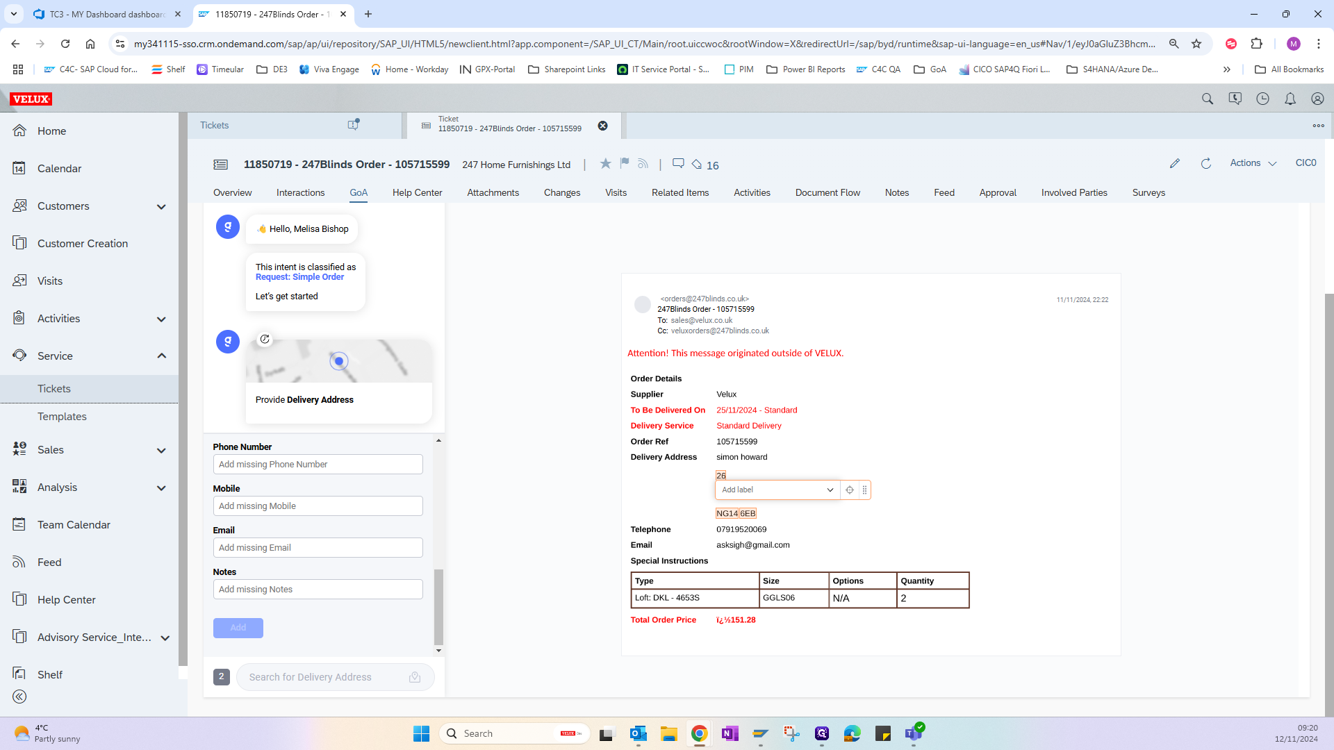 Step #3: Click on "Search for Delivery Address"