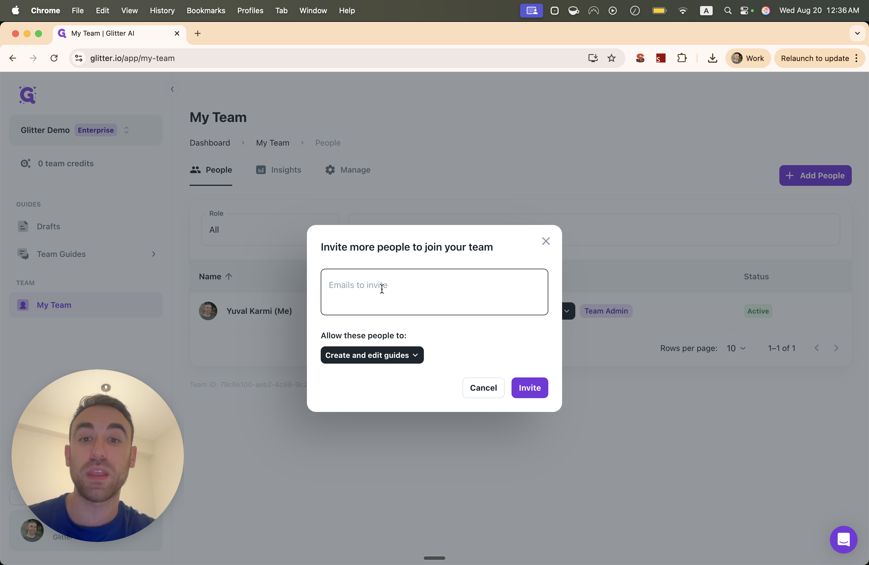 Step #3: Click on "Emails to invite"
