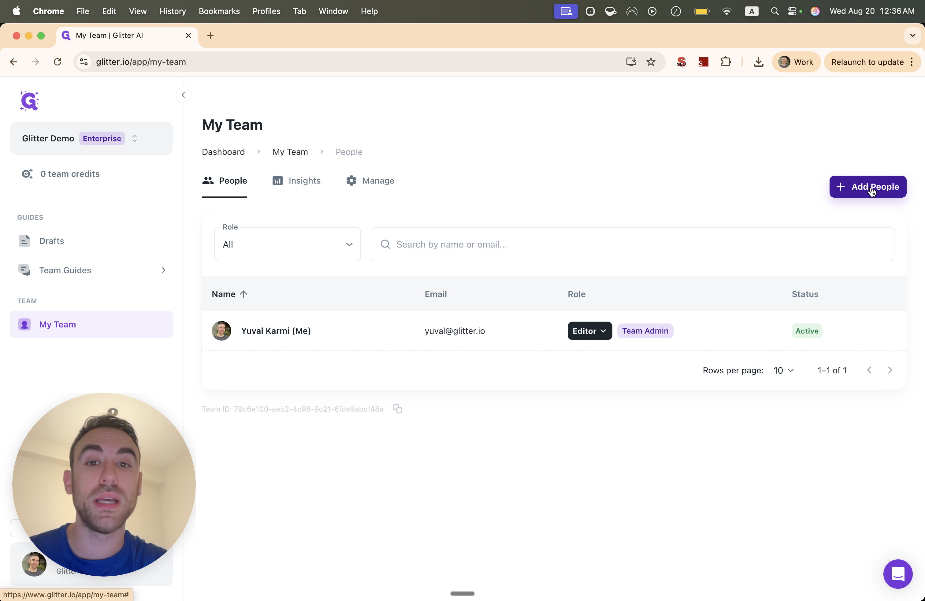 Step #2: Click on "+ Add People"