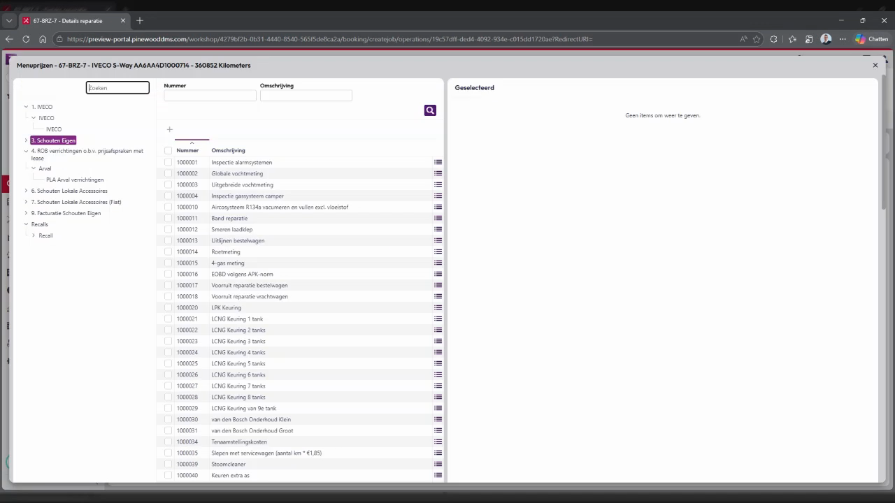 Step #8: Click the Search button in the top right of the service items list to find specific tasks.