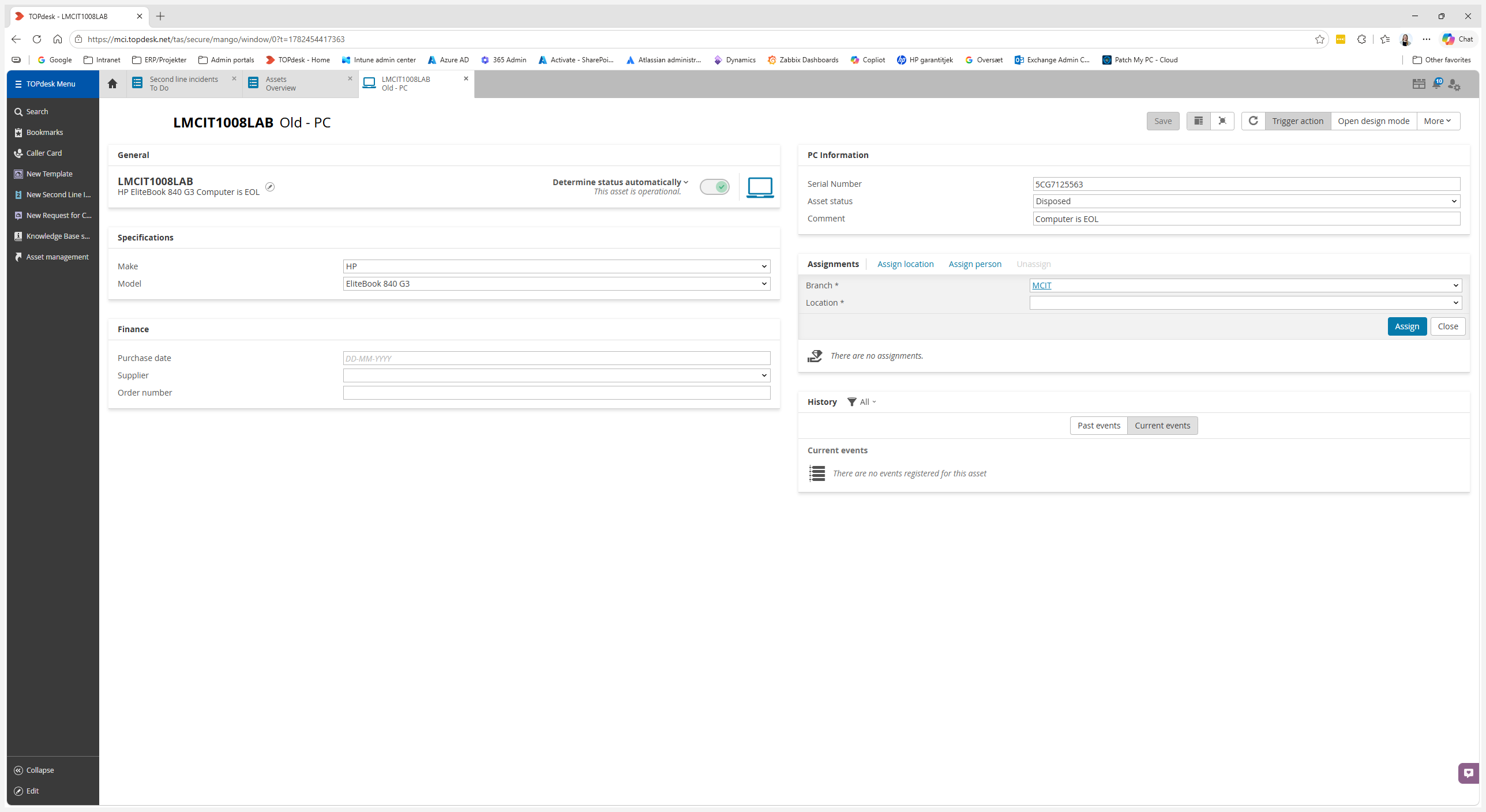 Step #3: Select the appropriate branch and location details, then click Assign.