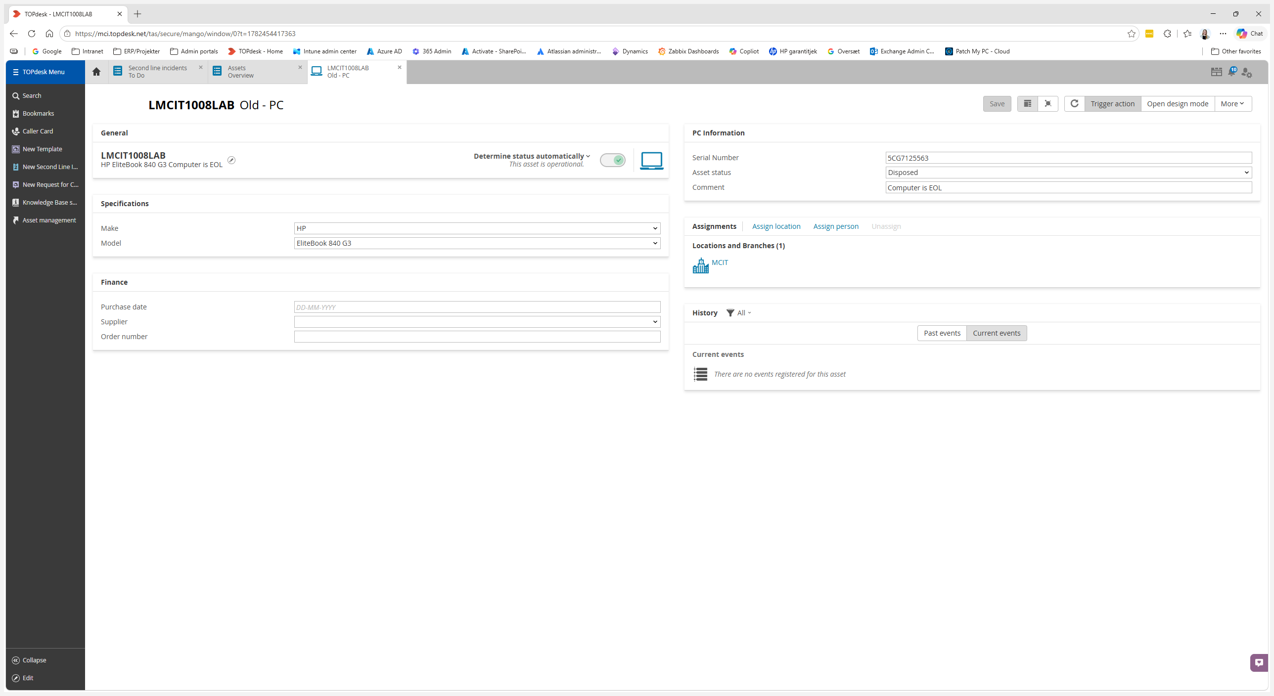 Step #5: Click the × icon to close the asset record and return to your workspace.