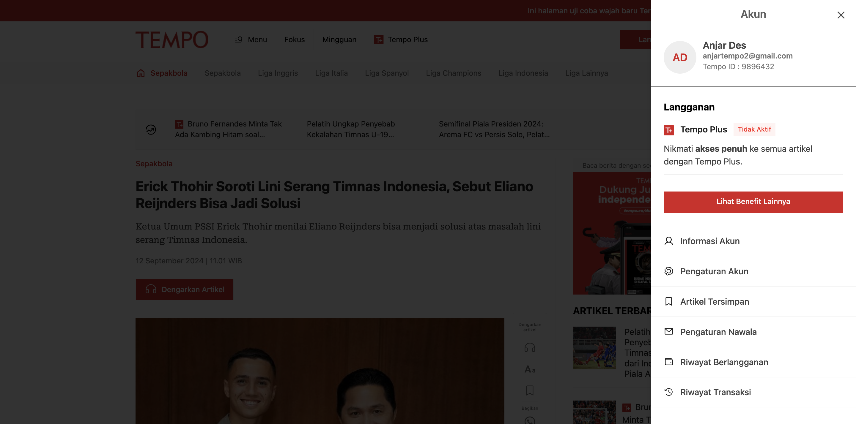 Step #1: Cek profil dahulu untuk memastikan bahwa akun kita bukan subscriber