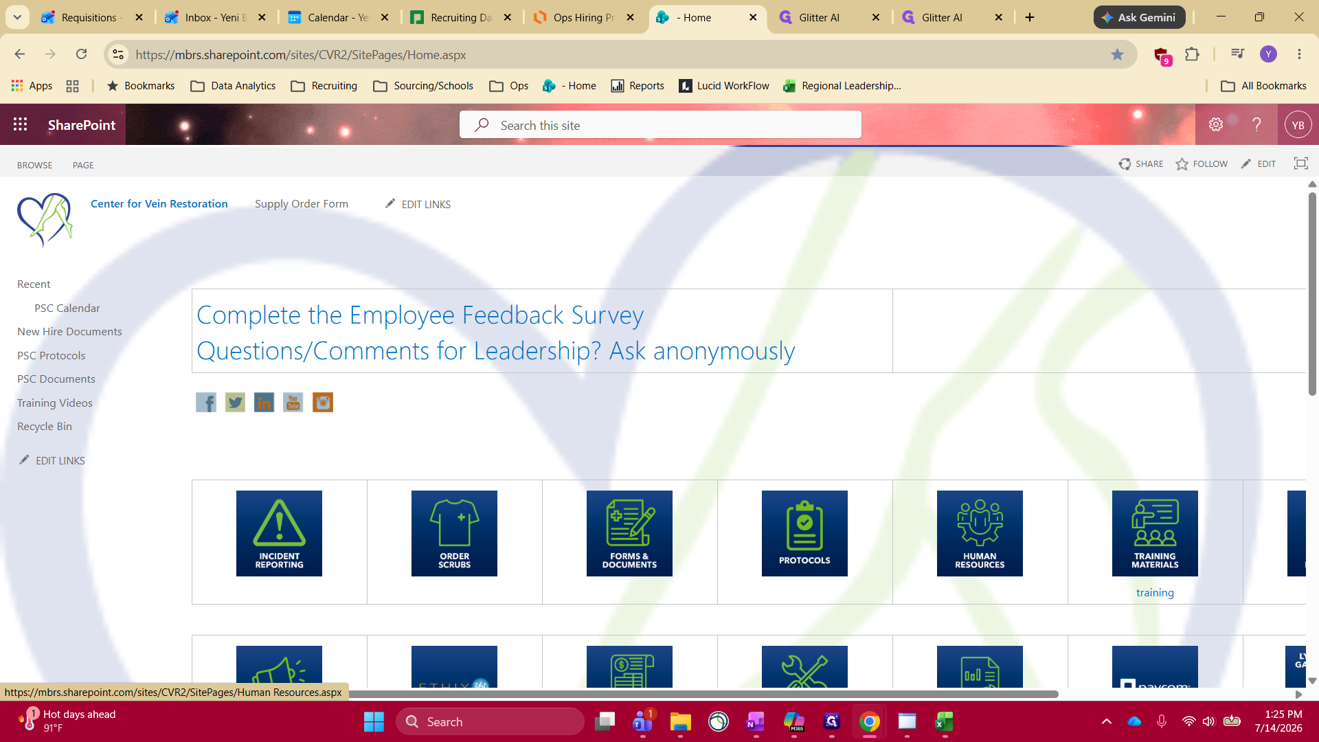 Step #2: Click on the Human Resources section from the main directory.